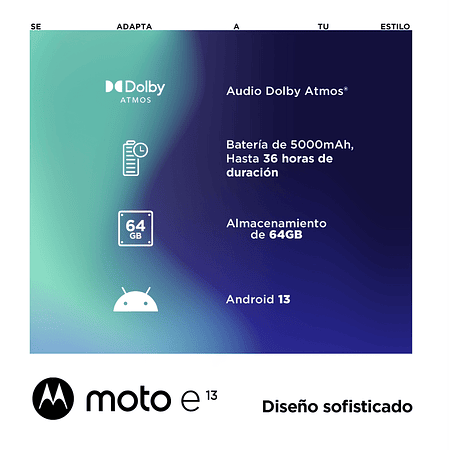 Motorola Moto E13 Celular Android 6.5 Pulgadas Color Verde