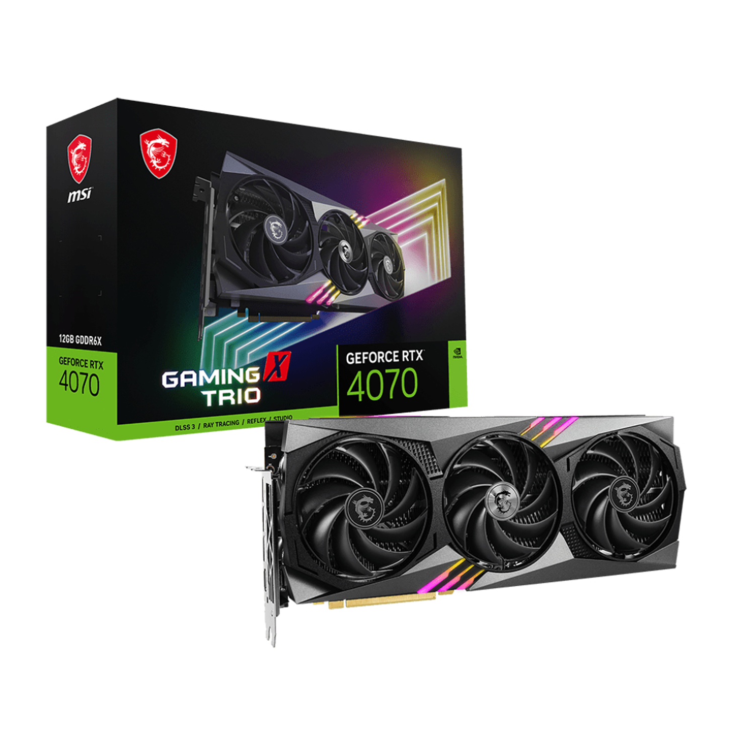 MSI Geforce RTX 4070 Gaming X Trio 12G Tarjeta Gráfica Nvidia 12 Gb GDDR6X 2