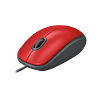 Logitech Mouse Con Cable M110 Silent Color Rojo