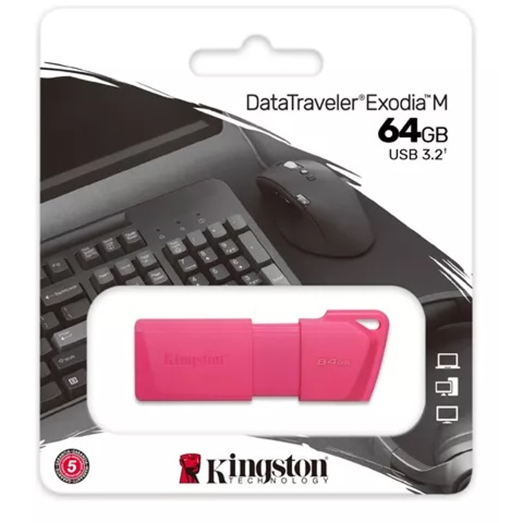 Kingston Pendrive 64 GB USB 3.2 Color Rosa