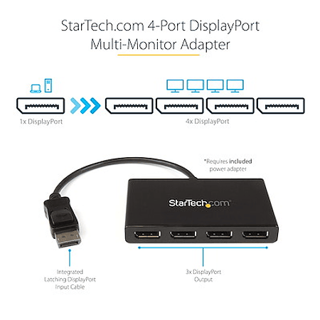 StarTech Hub MST para cuatro monitores DisplayPort en Windows