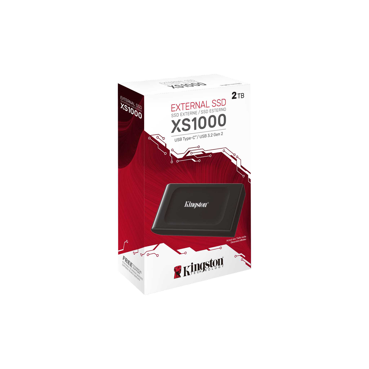Kingston XS1000 Unidad SSD Externa 2TB, USB 3.2 Gen 2, Hasta 1050MB/s 3