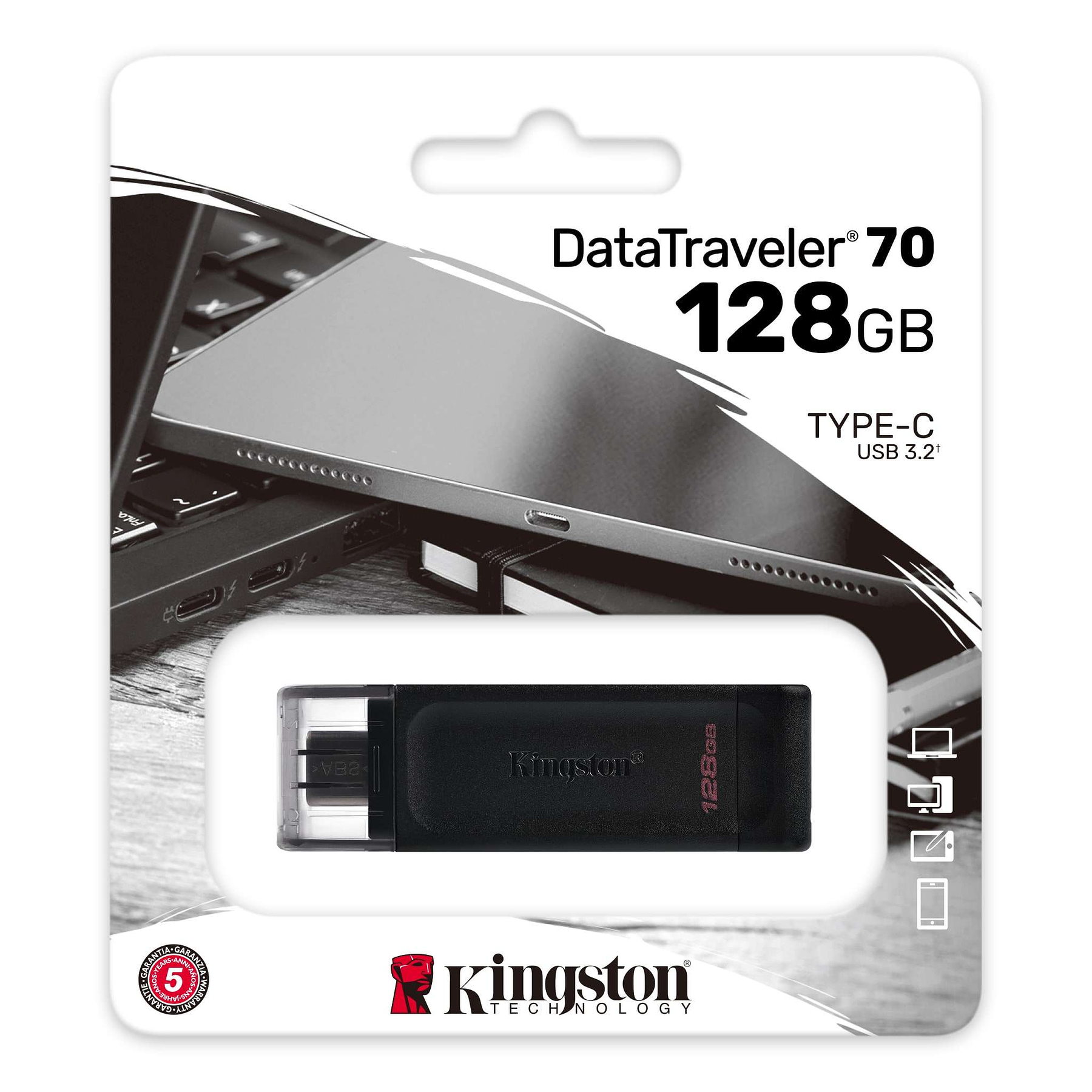 Kingston DataTraveler 70 Pendrive 128 GB USB-C 
