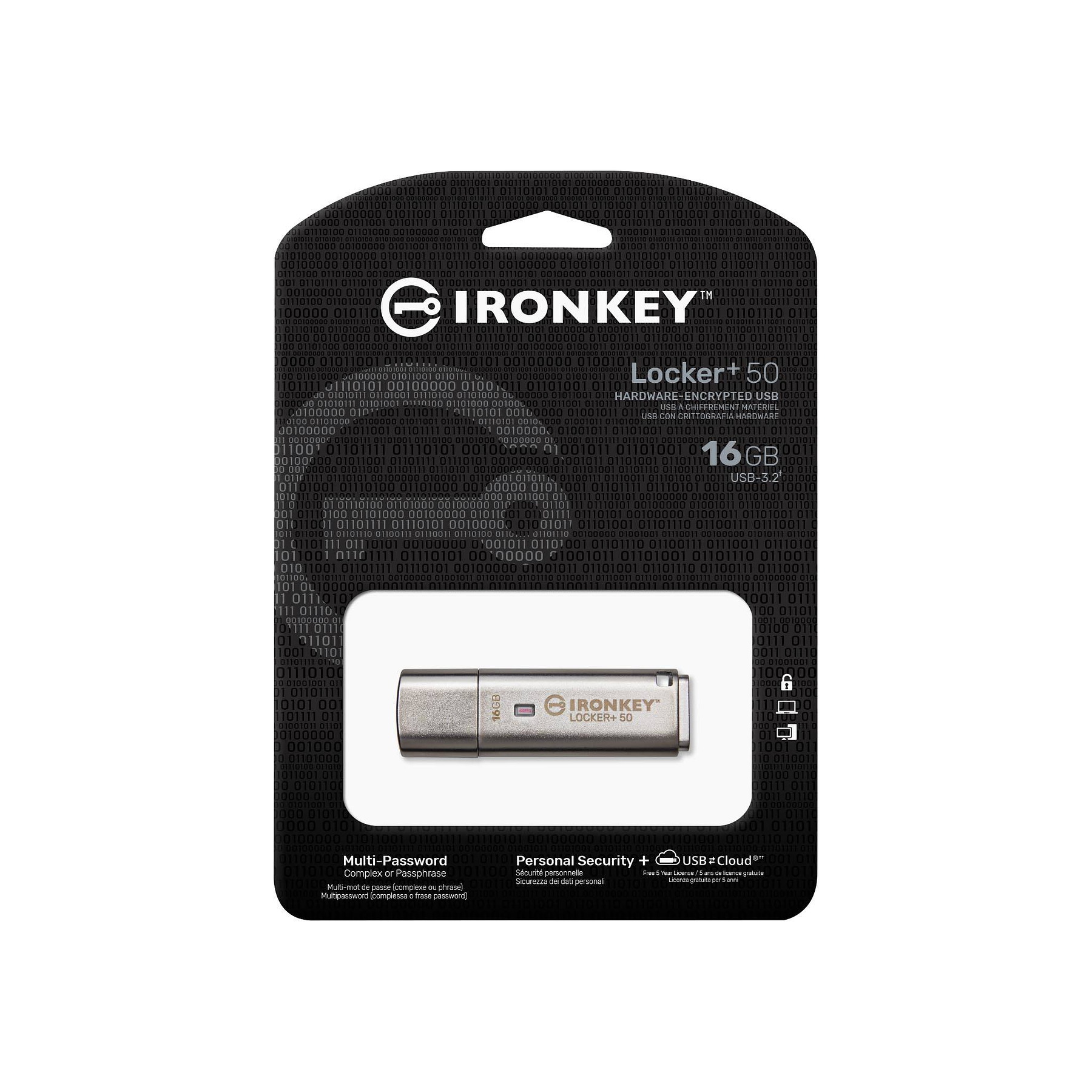 Kingston IronKey Locker 50 Pendrive USB Cifrado 16 GB 