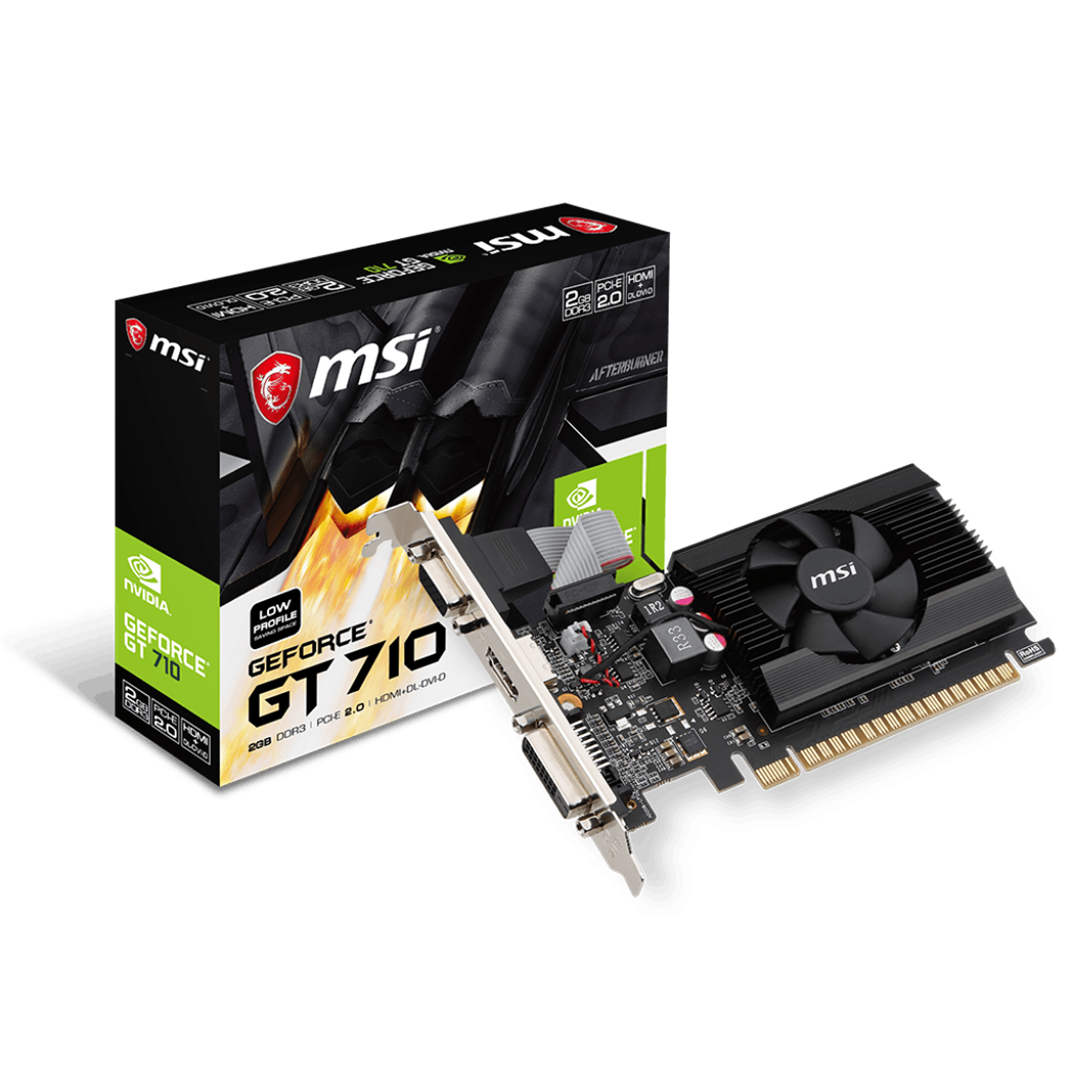 MSI Tarjeta gráfica GT 710 2GD3 LP 2GB DDR3 PCIe  1
