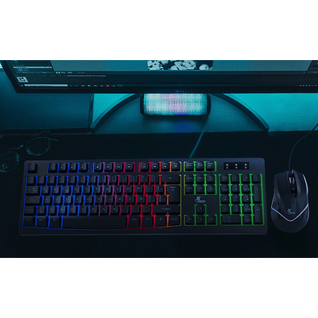 Xtech Kit Teclado y Mouse Gaming USB Color Negro