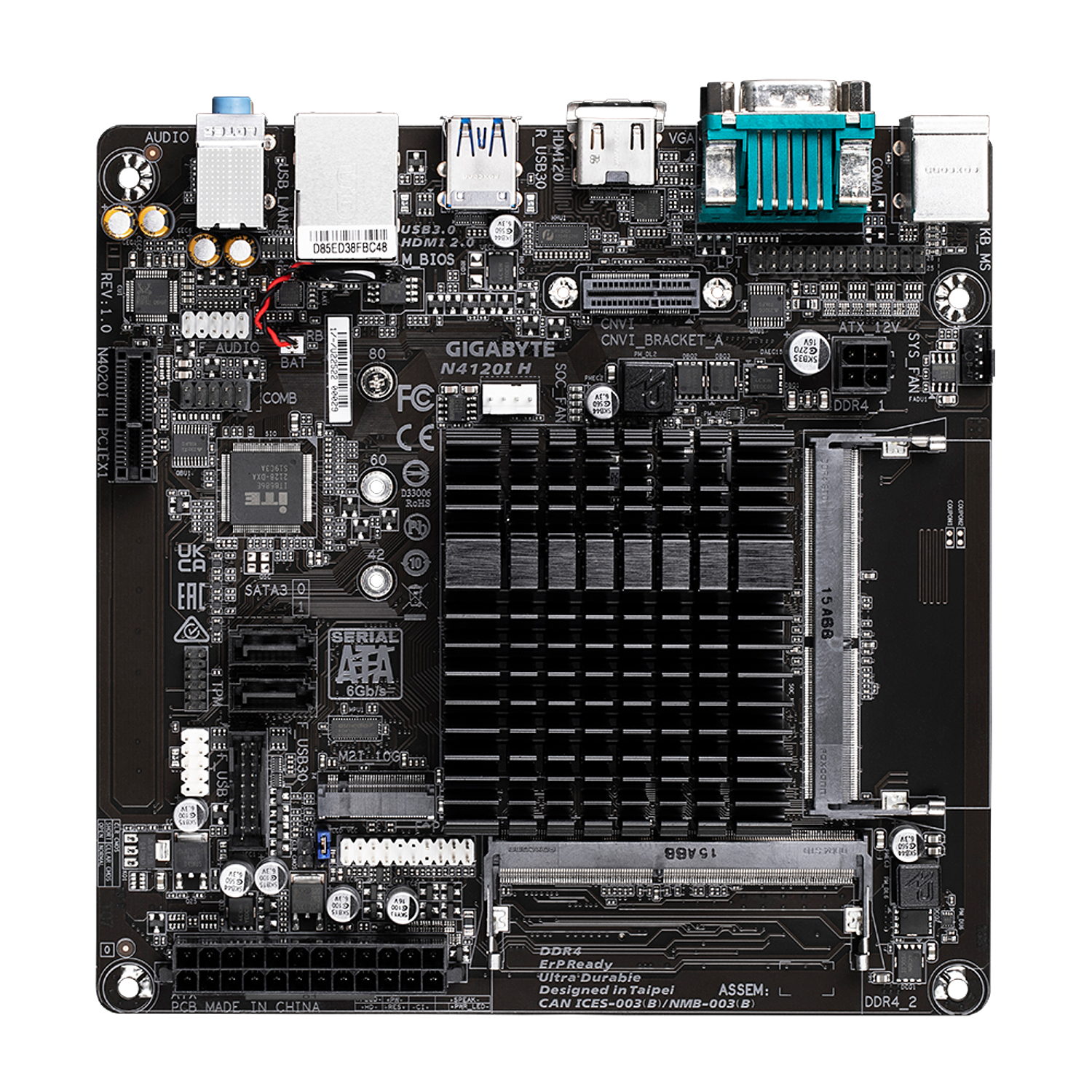 Gigabyte N4120I - H PLaca Madre Celeron Quad-Core DDR4 Dsub 2