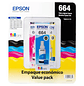 Epson T664520-3P EcoTank, Pack de Botellas de Tinta (Cyan, Magenta, Amarillo)	 - Miniatura 1