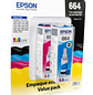 Epson T664520-3P EcoTank, Pack de Botellas de Tinta (Cyan, Magenta, Amarillo)	 - Miniatura 2