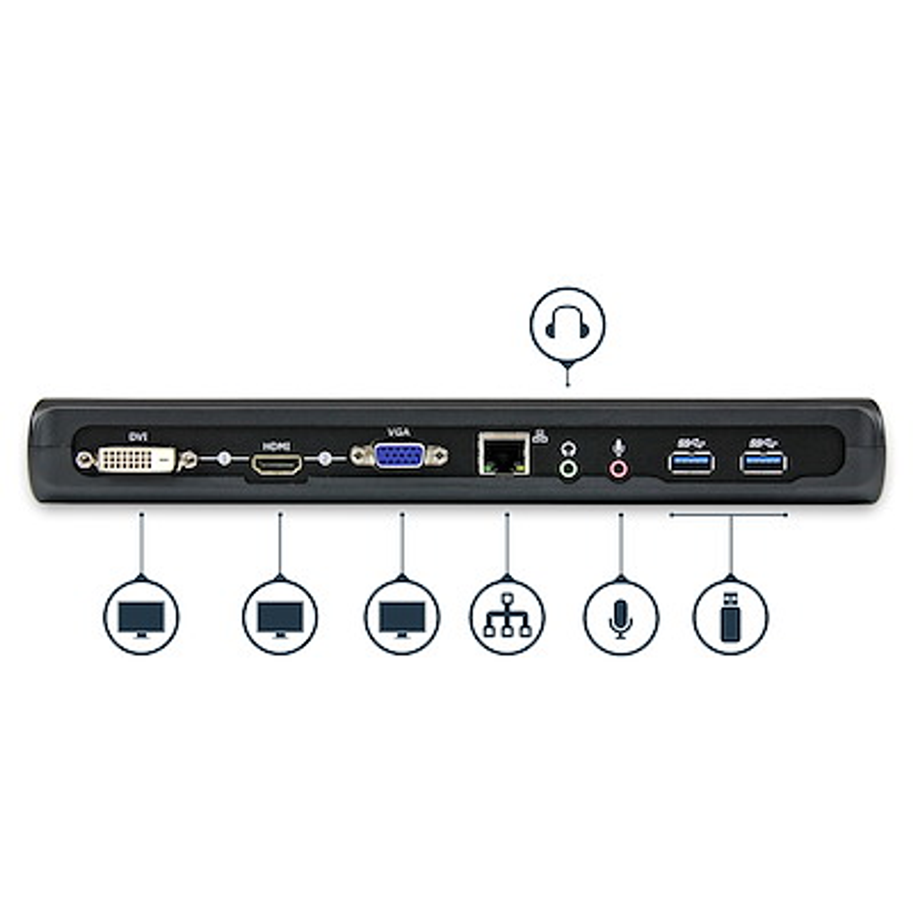 StarTech Docking Station USB 3.0 para Dos Pantallas con HDMI y DVI/VGA