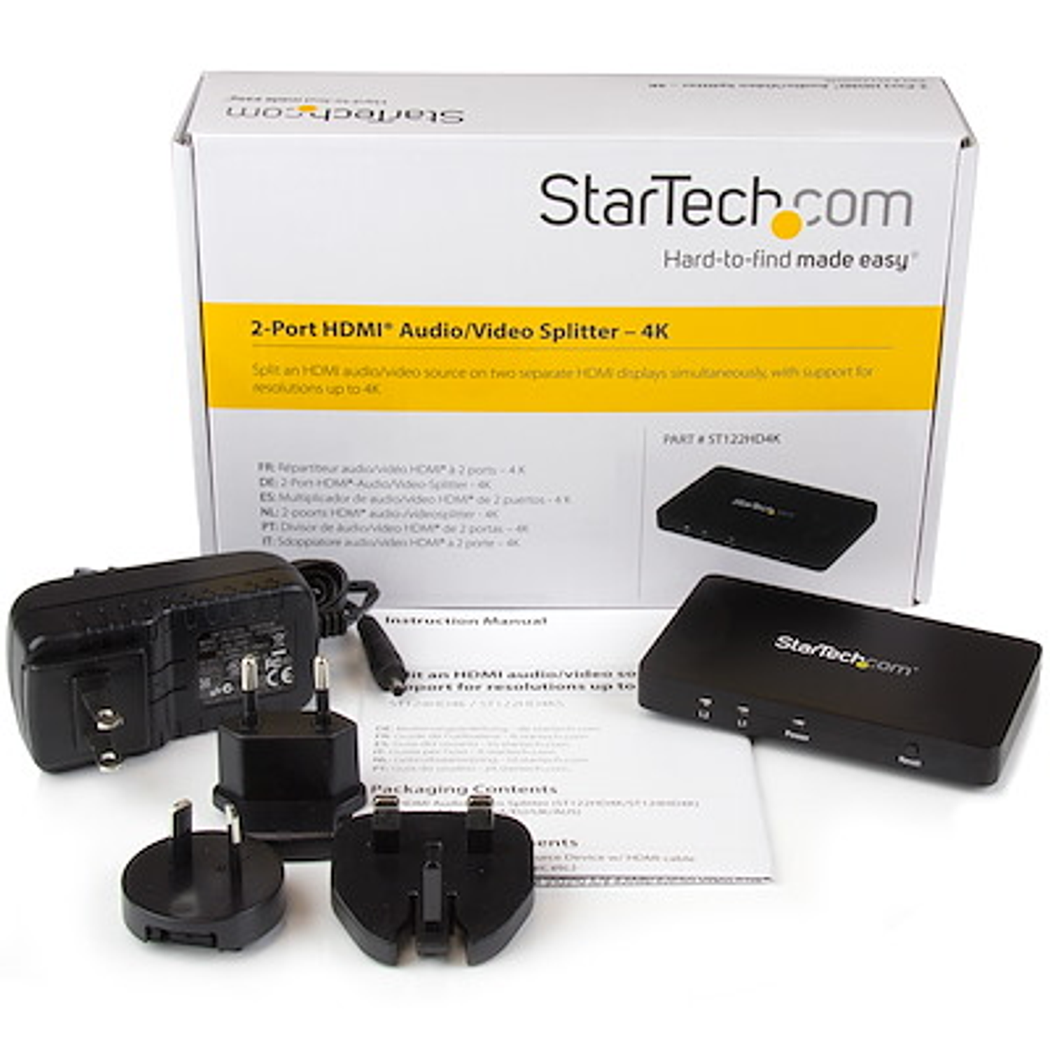 StarTech Divisor HDMI 4K 1x2  Aluminio Sólido 30 Hz 4