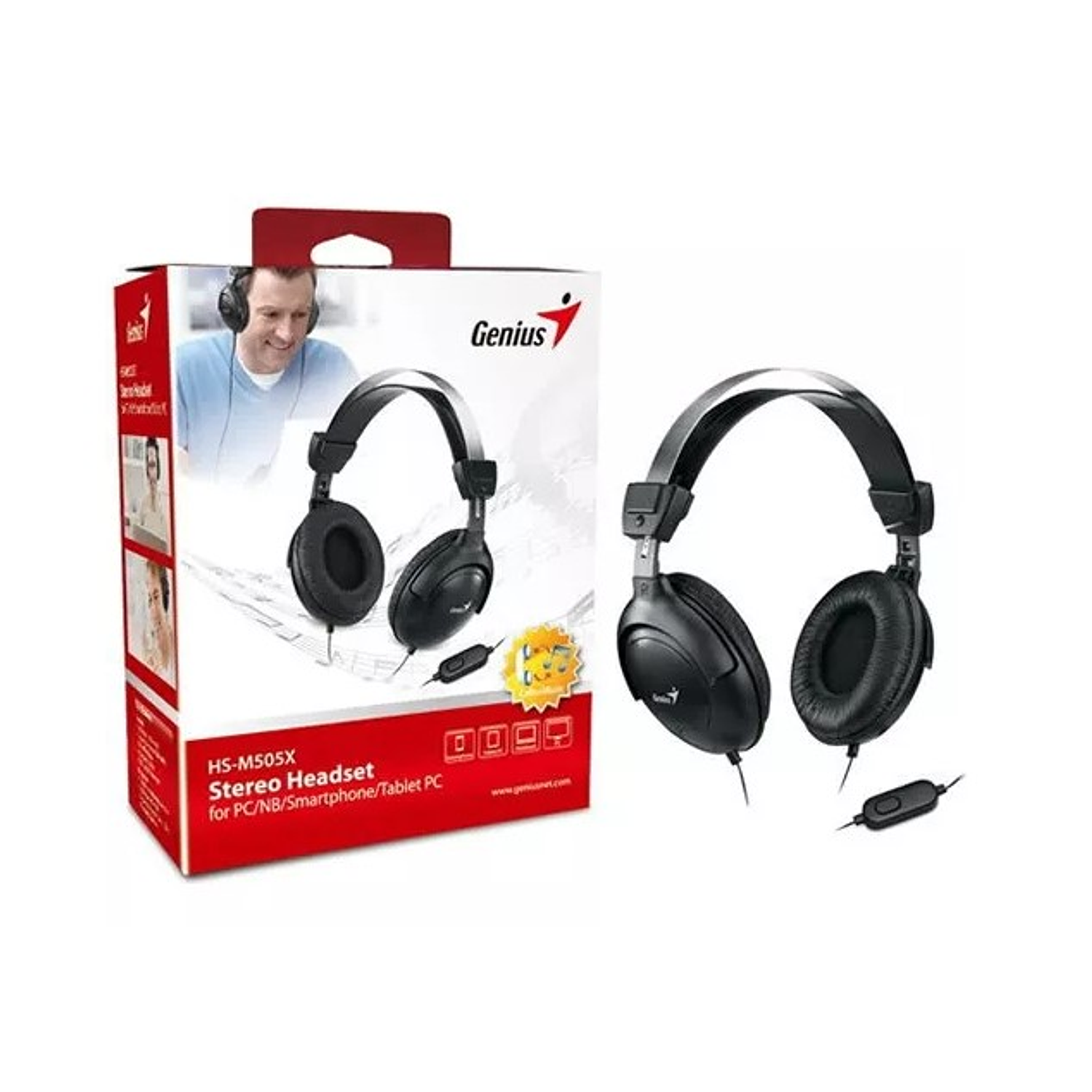 Genius HS 505X Audífonos Jack 3.5mm Color Negro   3