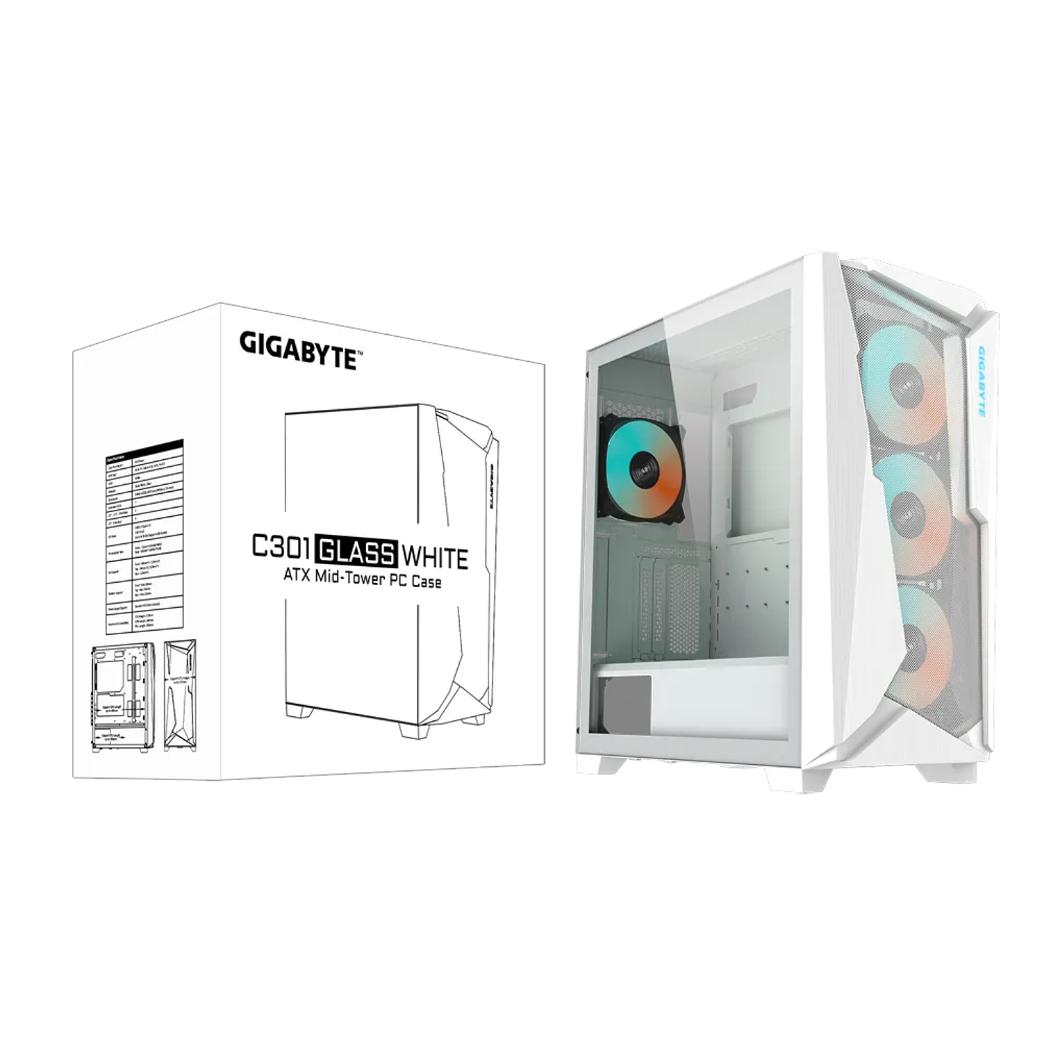 Gigabyte GB-C301GW Gabinete Torre media Blanco 9