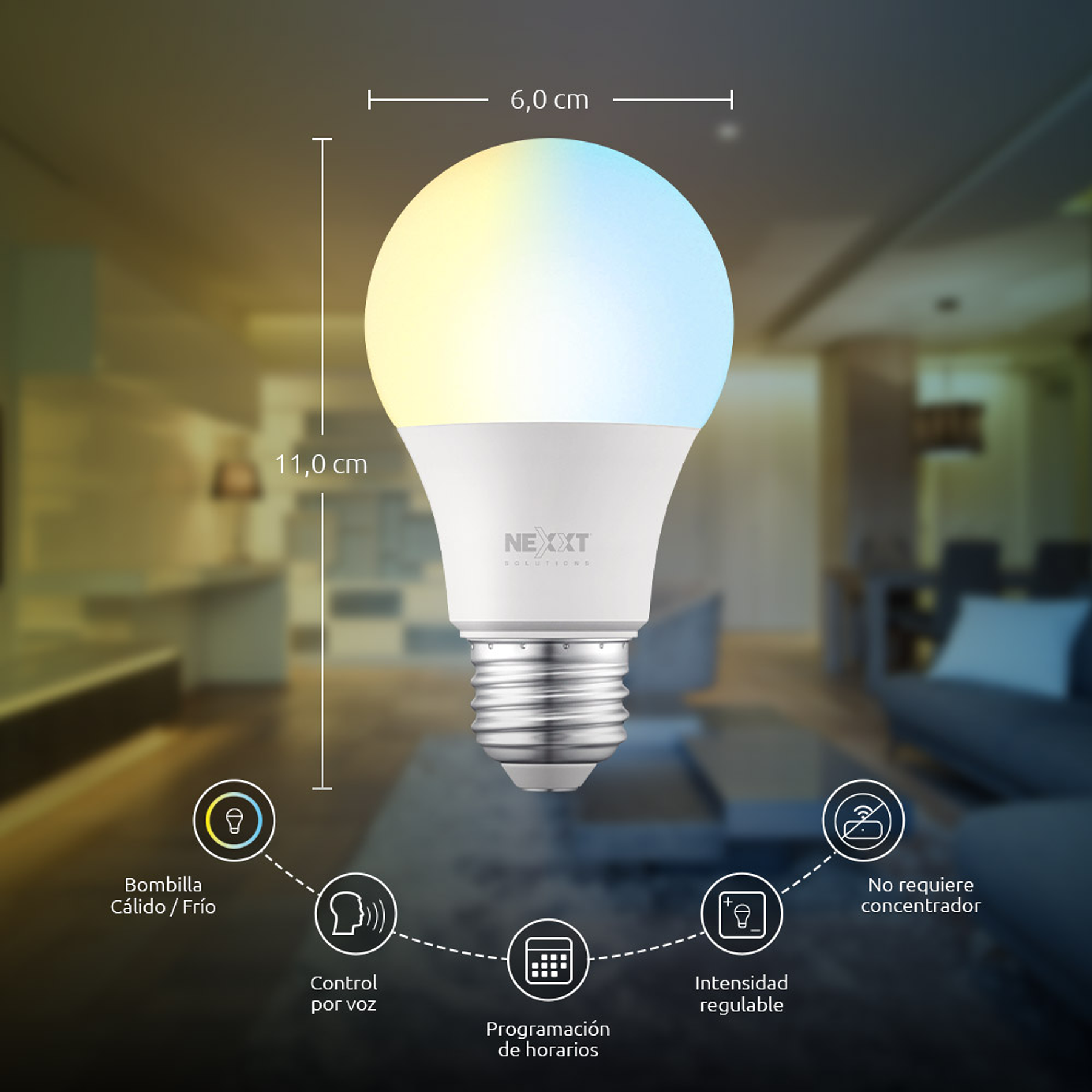 Nexxt Solutions Kit 2 Ampolletas Led inteligente Wi-Fi