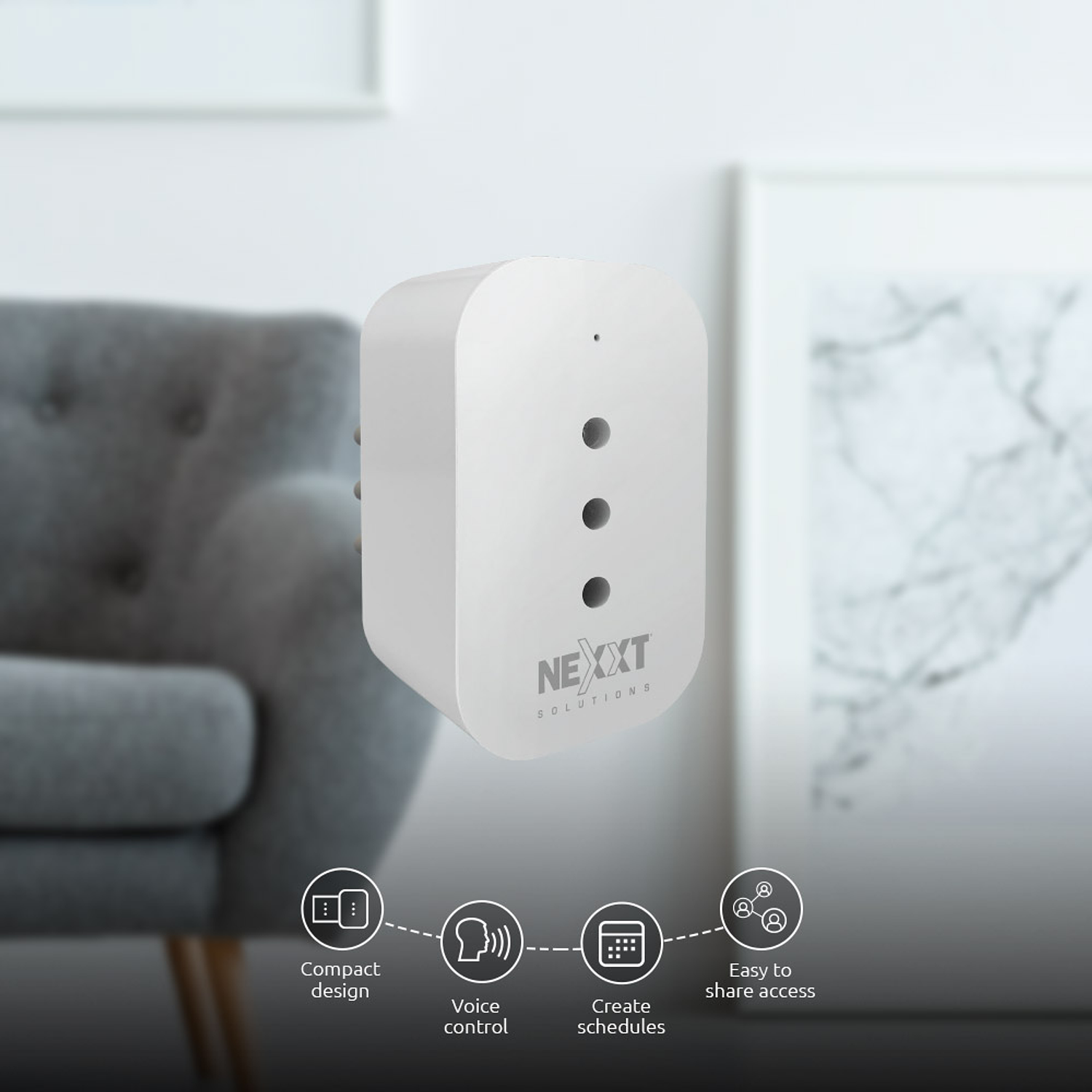 Nexxt Solutions NHP-S720 Kit  3 Enchufes inteligentes Wi-Fi 220V 2