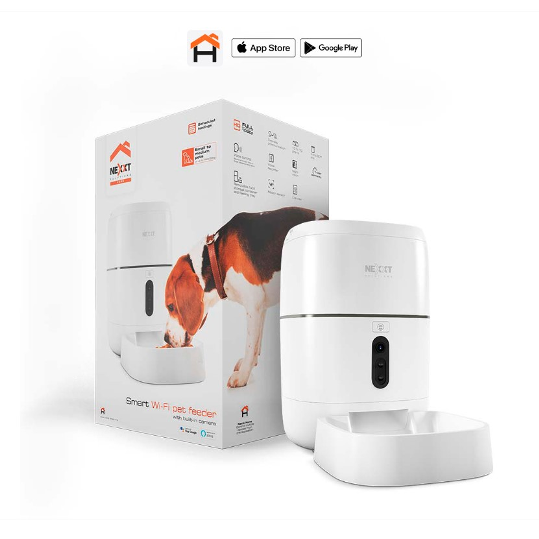Nexxt Solutions Connectivity Dispensador Inteligente de Alimento para Mascotas con Cámara HD