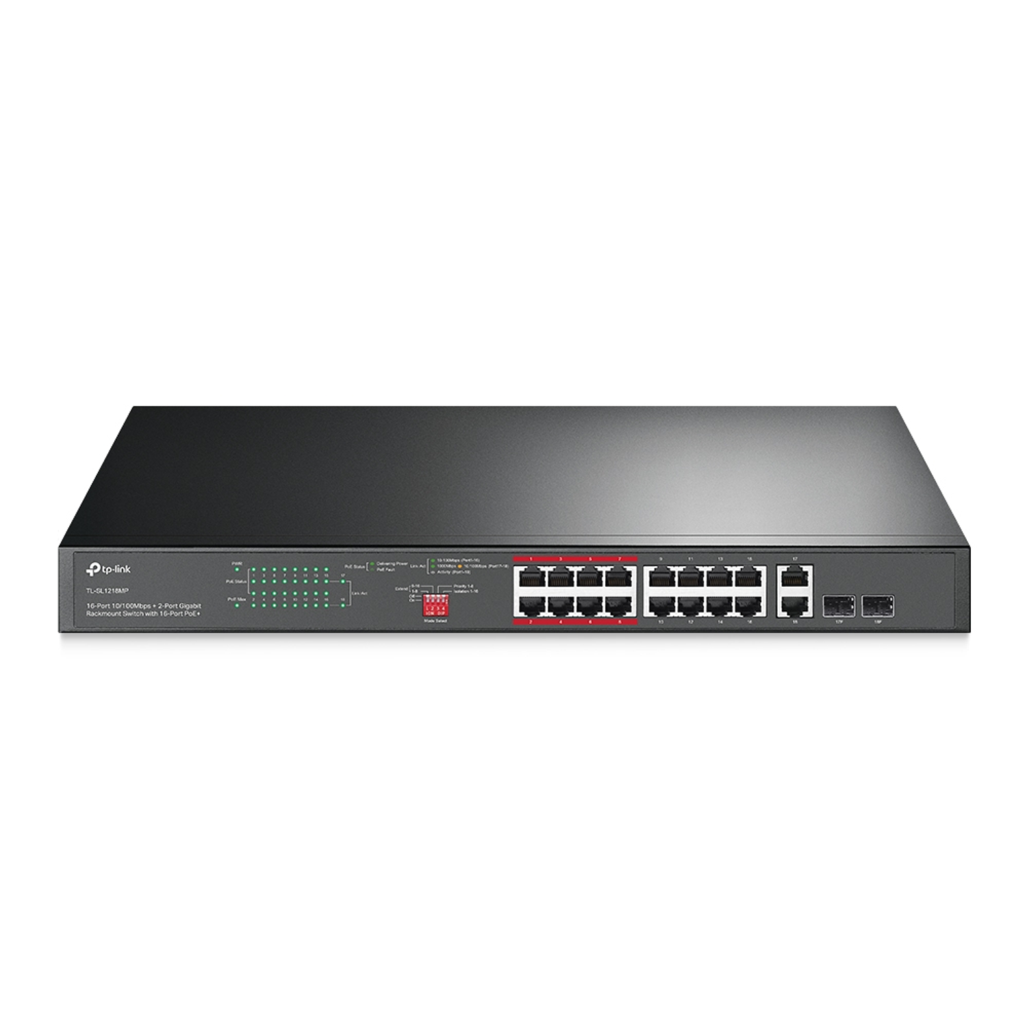 TP-Link TL-SL1218MP Switch de Montaje en Rack Gigabit de 16 Puertos  1