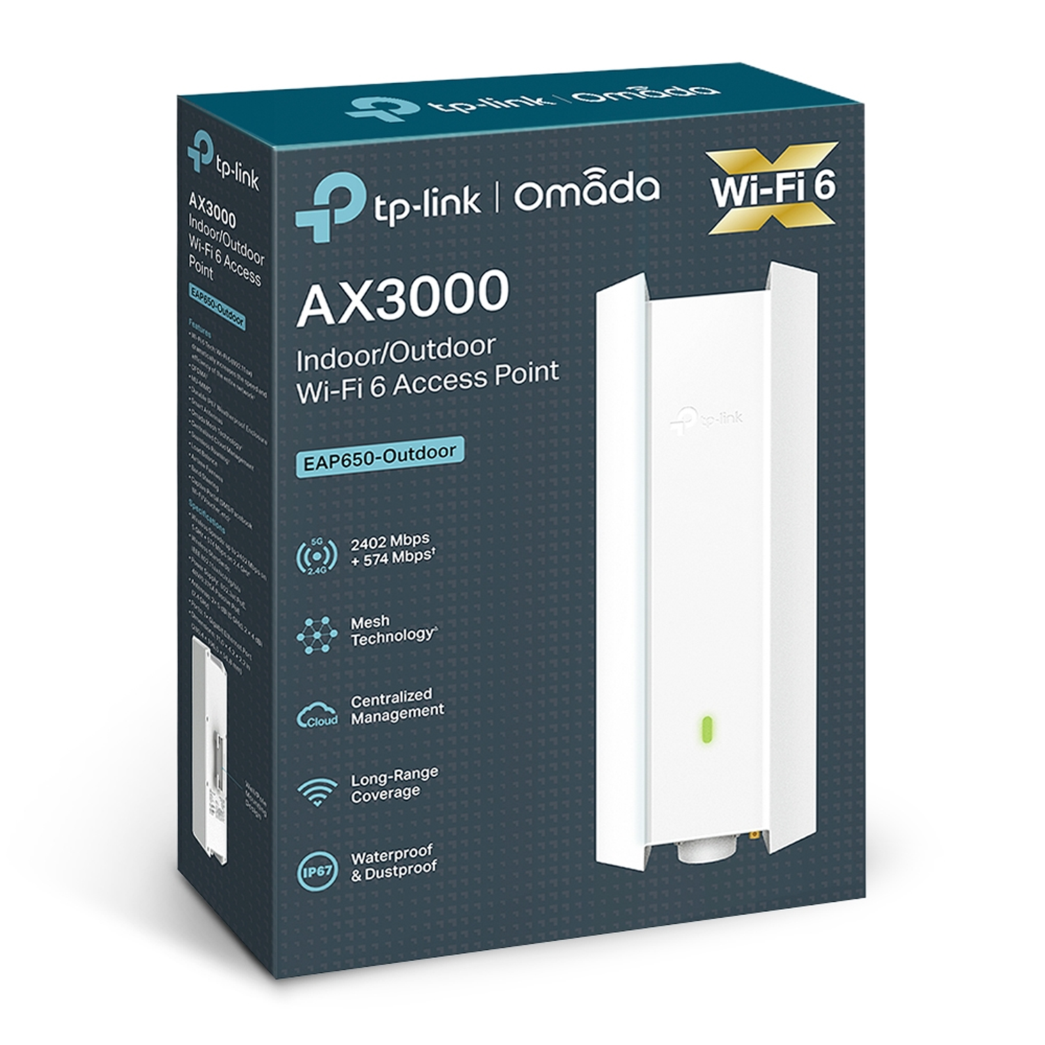 TP-LINK EAP650-Outdoor V1 Punto de Acceso WiFi 6 para Interiores/Exteriores AX3000 8