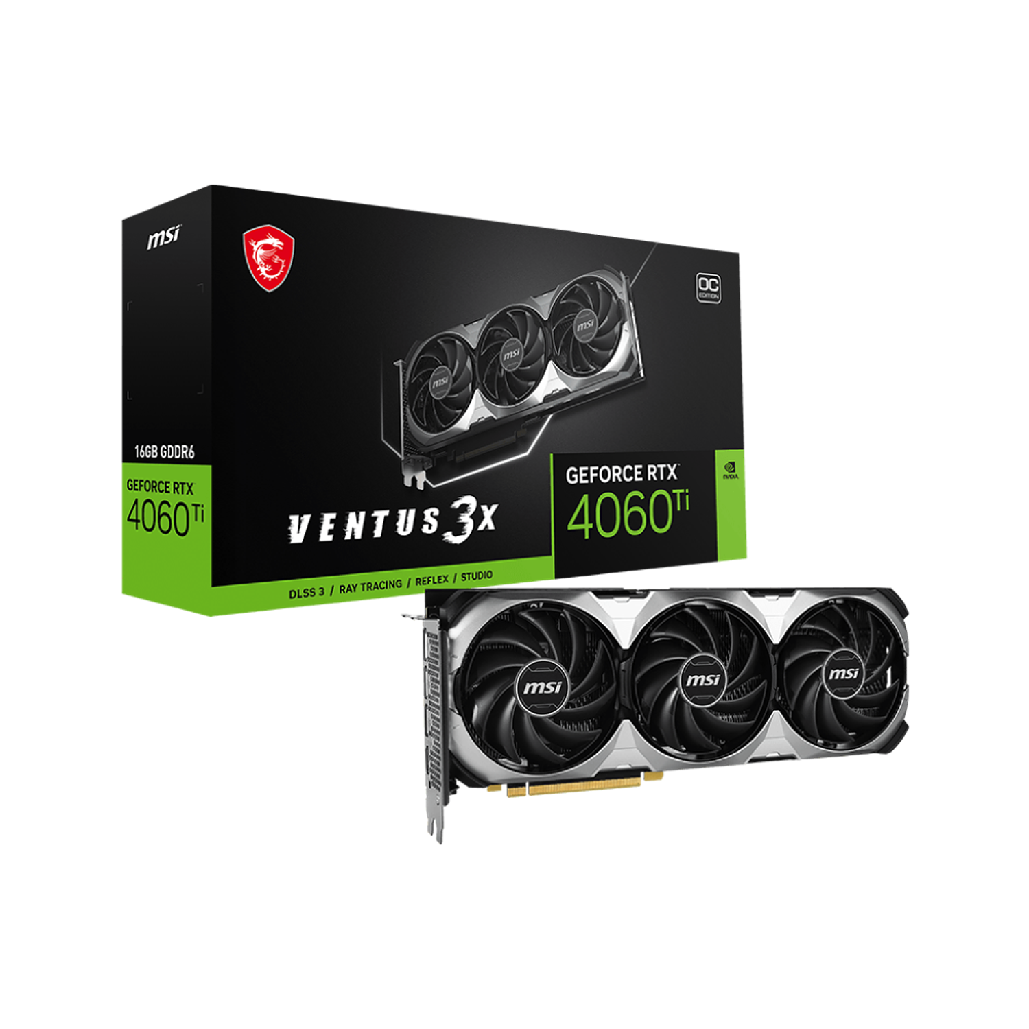 MSI Tarjeta Grafica GeForce RTX 4060 Ti VENTUS 3X 16G OC 5