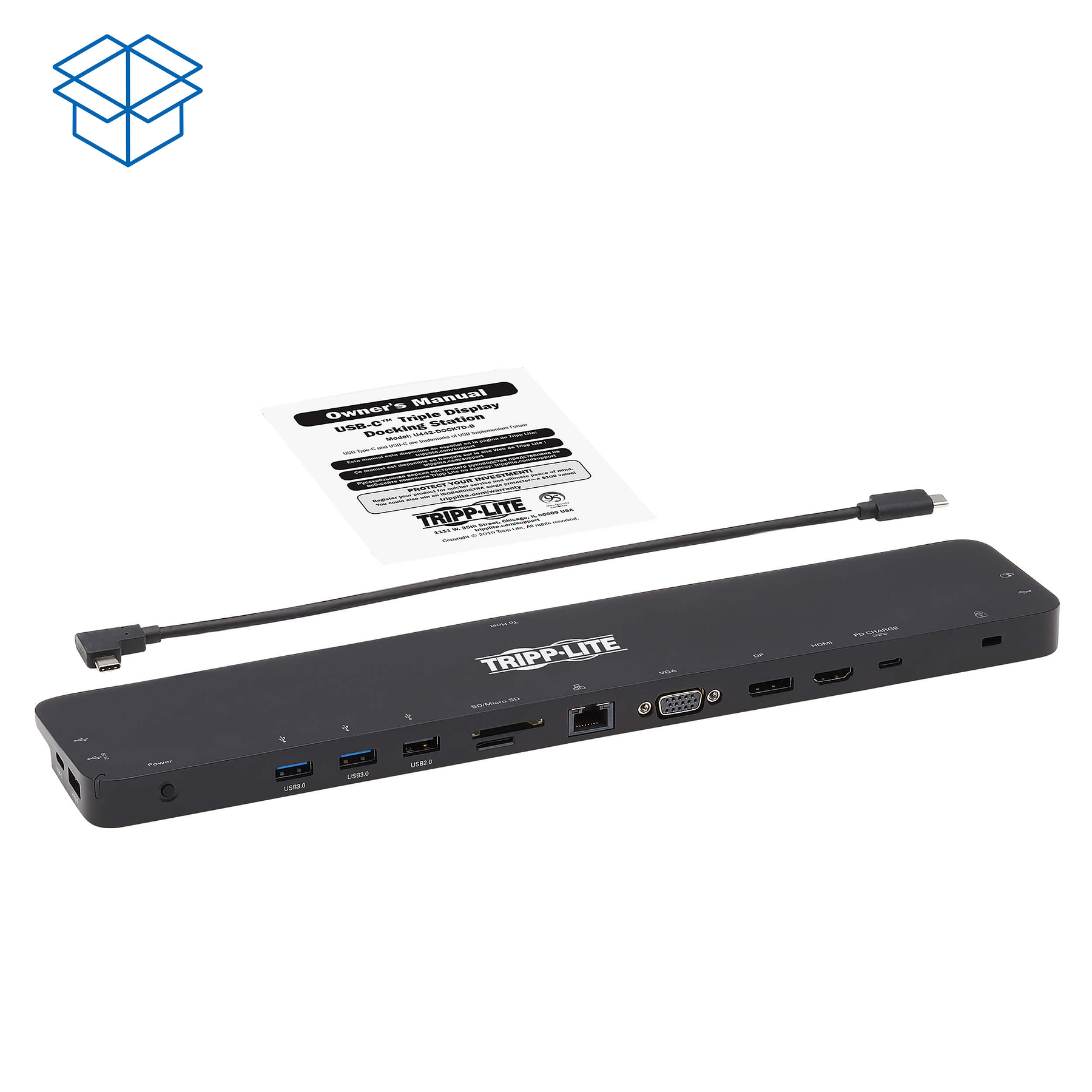 TrippLite U442-DOCK7D-B Docking Station USB-A/C 4K HDMI, DisplayPort, VGA