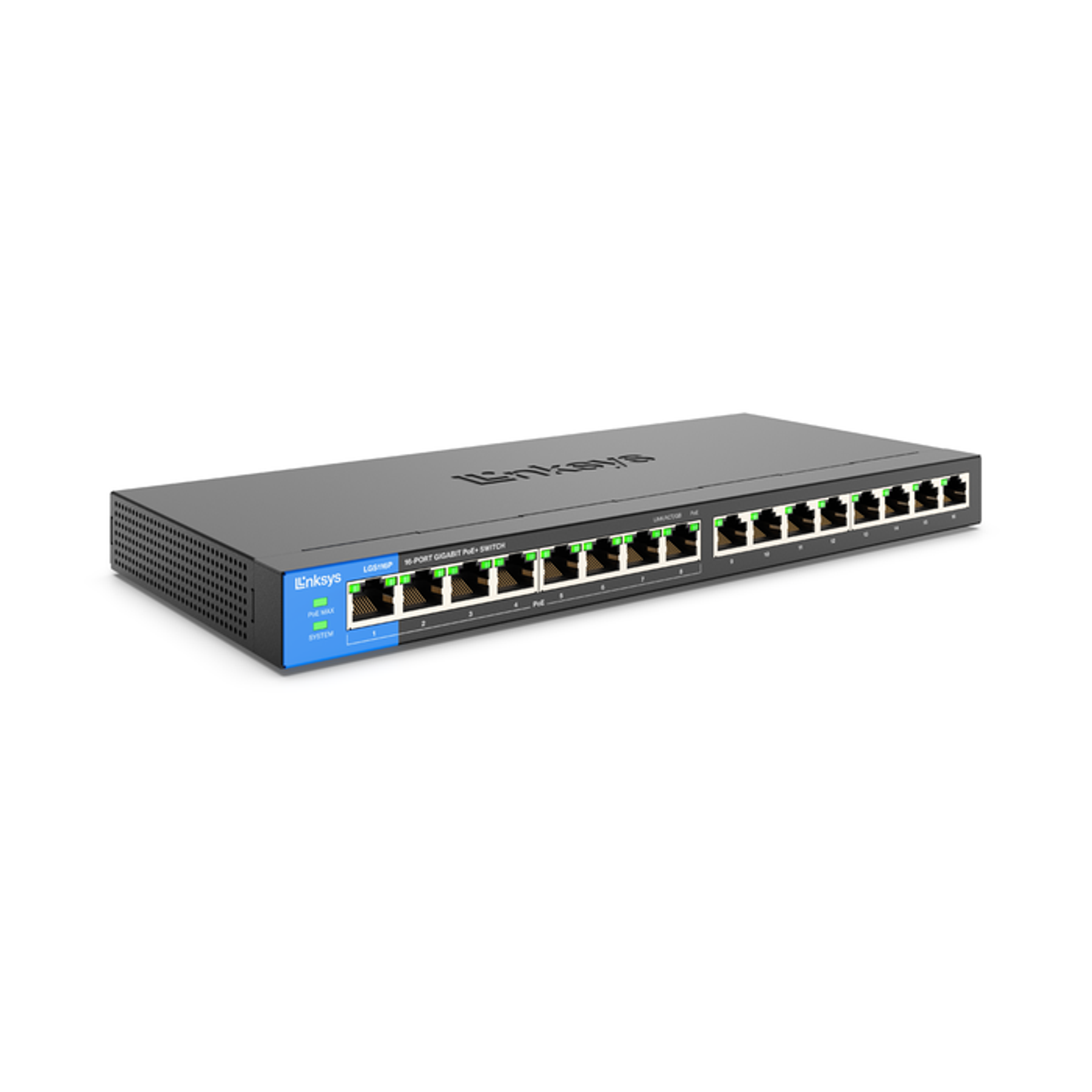 Linksys LGS116P Switch Gigabit PoE+ de Escritorio Empresarial de 16 Puertos