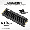 Corsair MP600 NVMe M.2 SSD 1TB Pro LPX PCIe Gen4 x4 Compatible con PS5