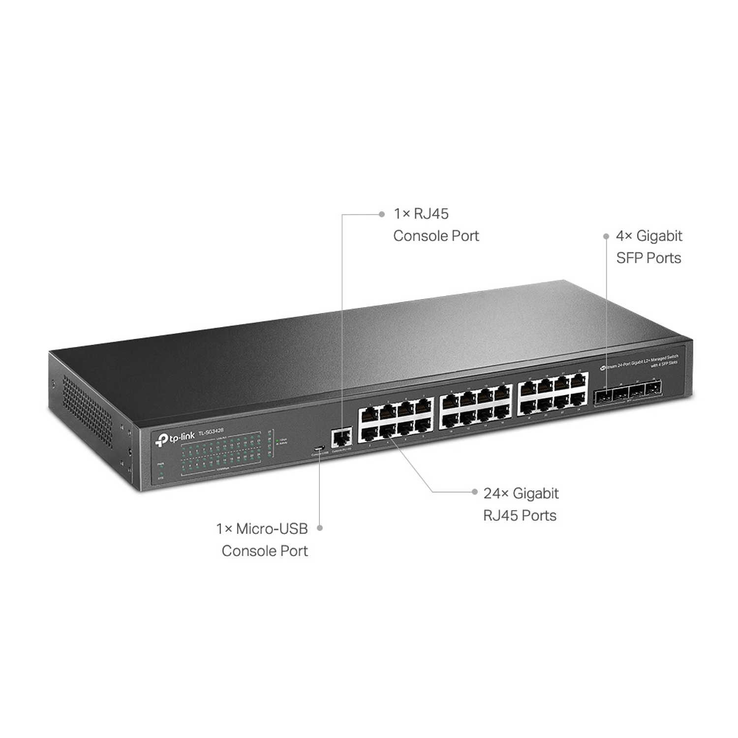 TP-Link TL-SG3428 Switch Administrado JetStream de 24 Puertos Gigabit L2 con 4 Ranuras SFP 2