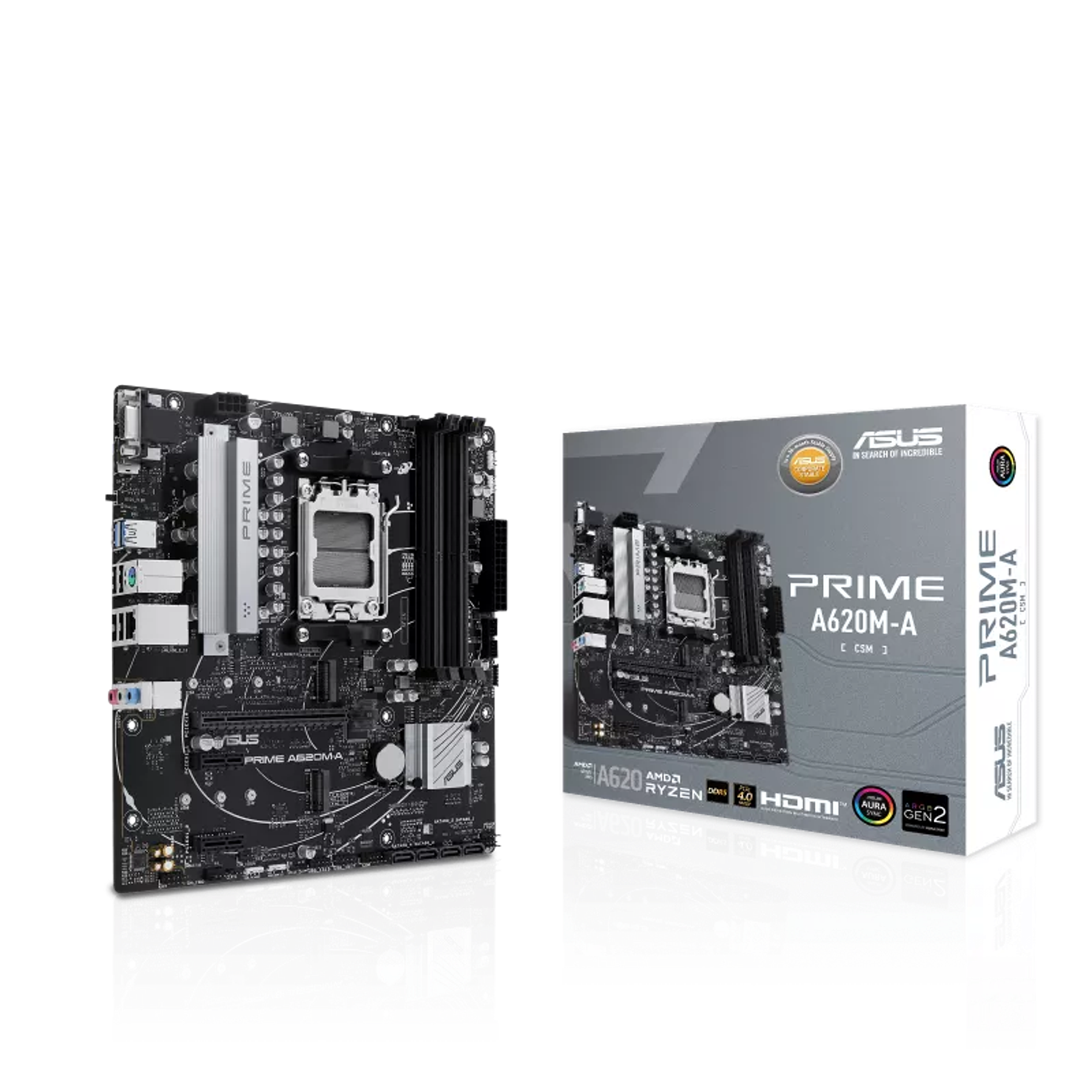 ASUS PRIME A620M-A-CSM Placa Madre AMD A620 micro-ATX DDR5 Compatibilidad con PCIe 4.0