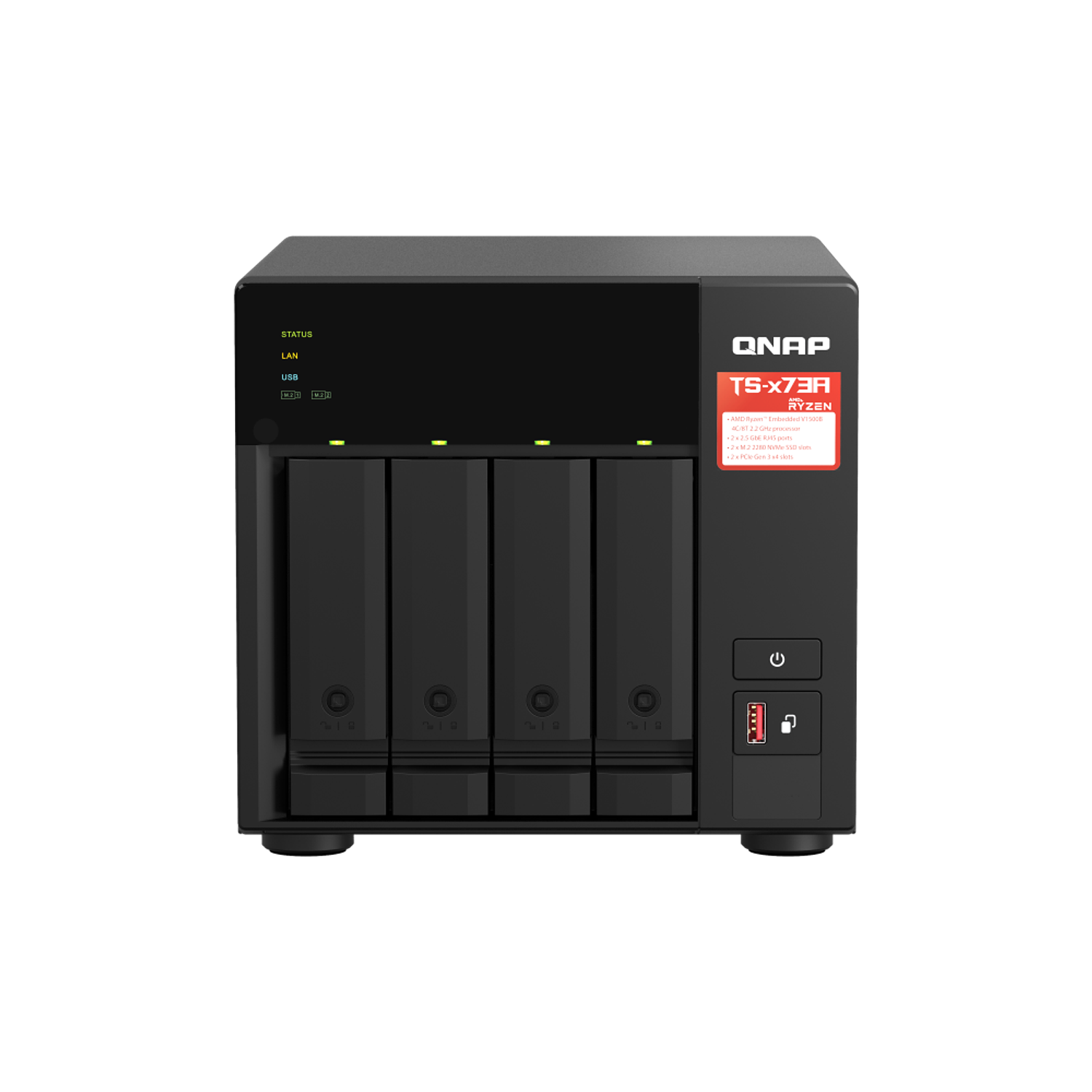 QNAP TS-473A Servidor NAS 4 Bahías Ryzen V1500B 2