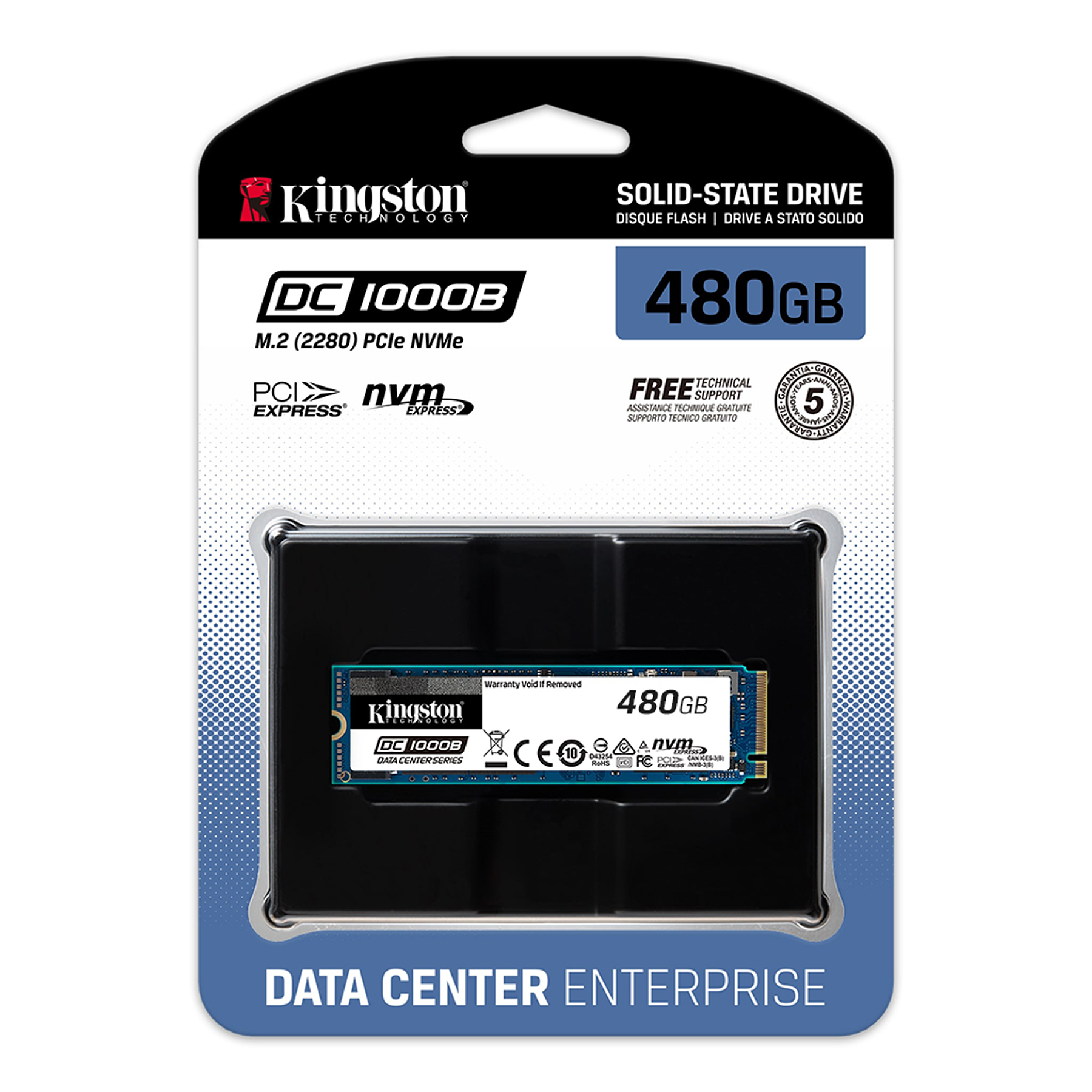 Kingston Data Center DC1000B Disco SSD Interno 480GB M.2 2280 PCIe 3.0 x4 NVMe