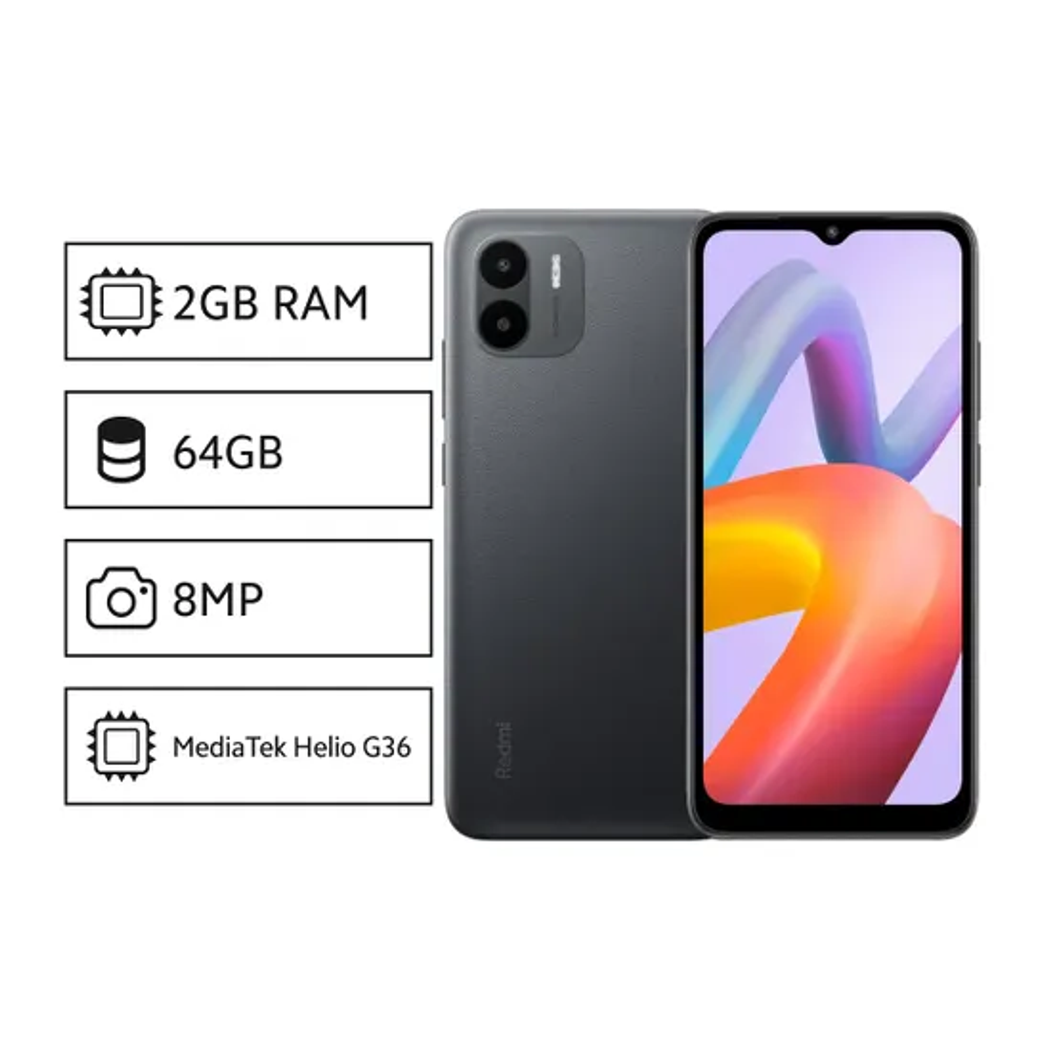Xiaomi Redmi A2 Smartphone 2GB+64GB Color Negro 1