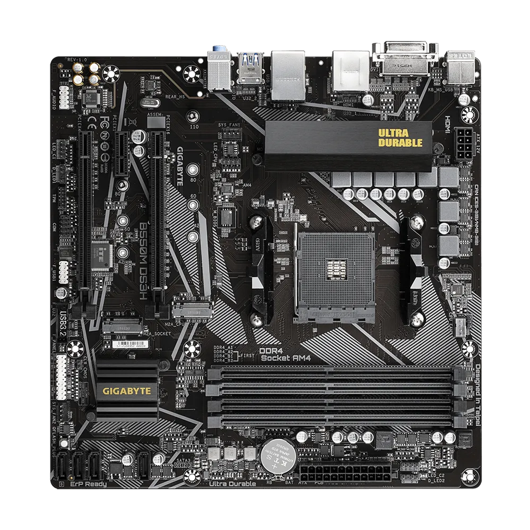 Gigabyte B550M DS3H - 1.0 Placa Madre Micro ATX Socket AM4 AMD B550 Chipset