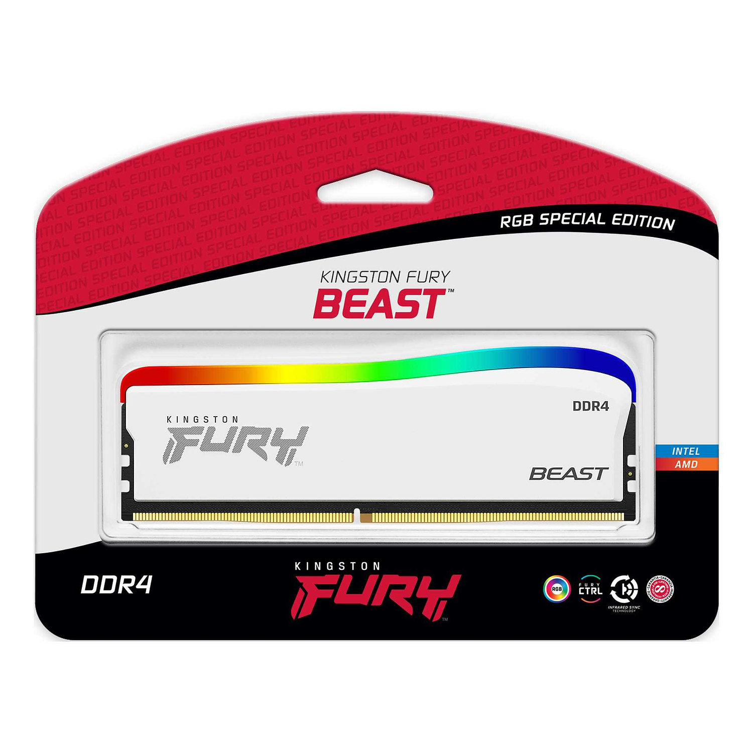 Kingston Fury Beast White RGB KF432C16BWA/16 Memoria Ram 16GB DIMM DDR4 3200 MT/s 3
