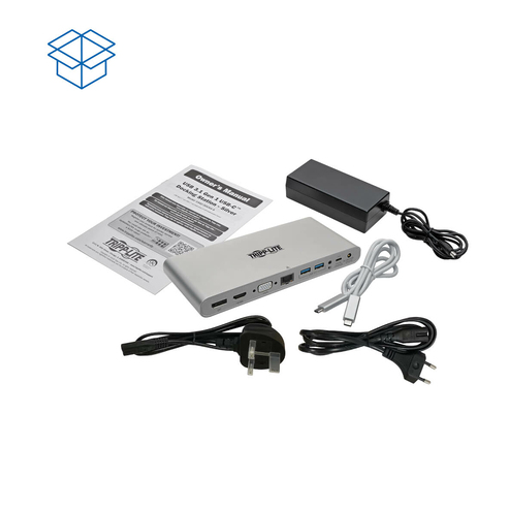 Tripp Lite U442-DOCK4-INT Docking USB-C, 4K HDMI/ VGA, USB 3.x (5 Gbps), GbE, Carga PD 100 W