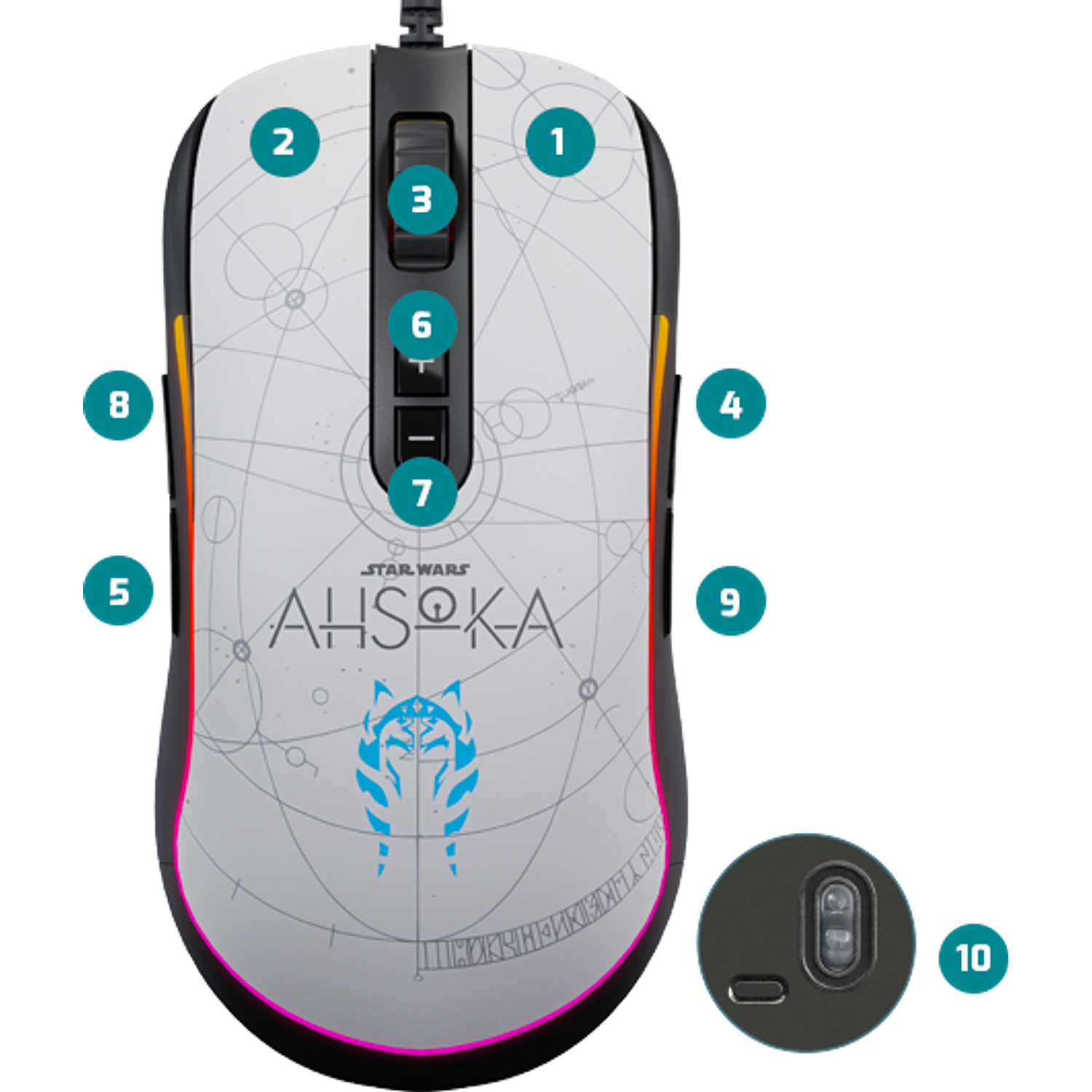 Primus Gaming Mouse Gamer Gladius 12400T Ahsoka Tano  3
