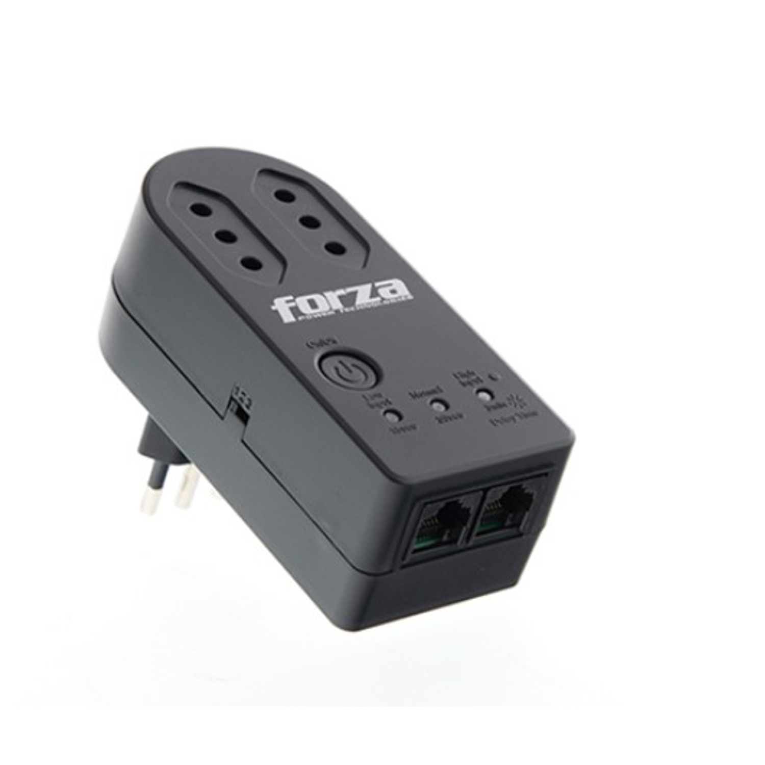 Forza FVP-1202N-C Protector Voltaje AC 220V 2 Tomas Corriente Color Negro 1