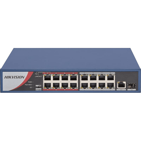 Hikvision DS-3E0318P-E/M Switch POE no Administrado Fast Ethernet de 16 Puertos