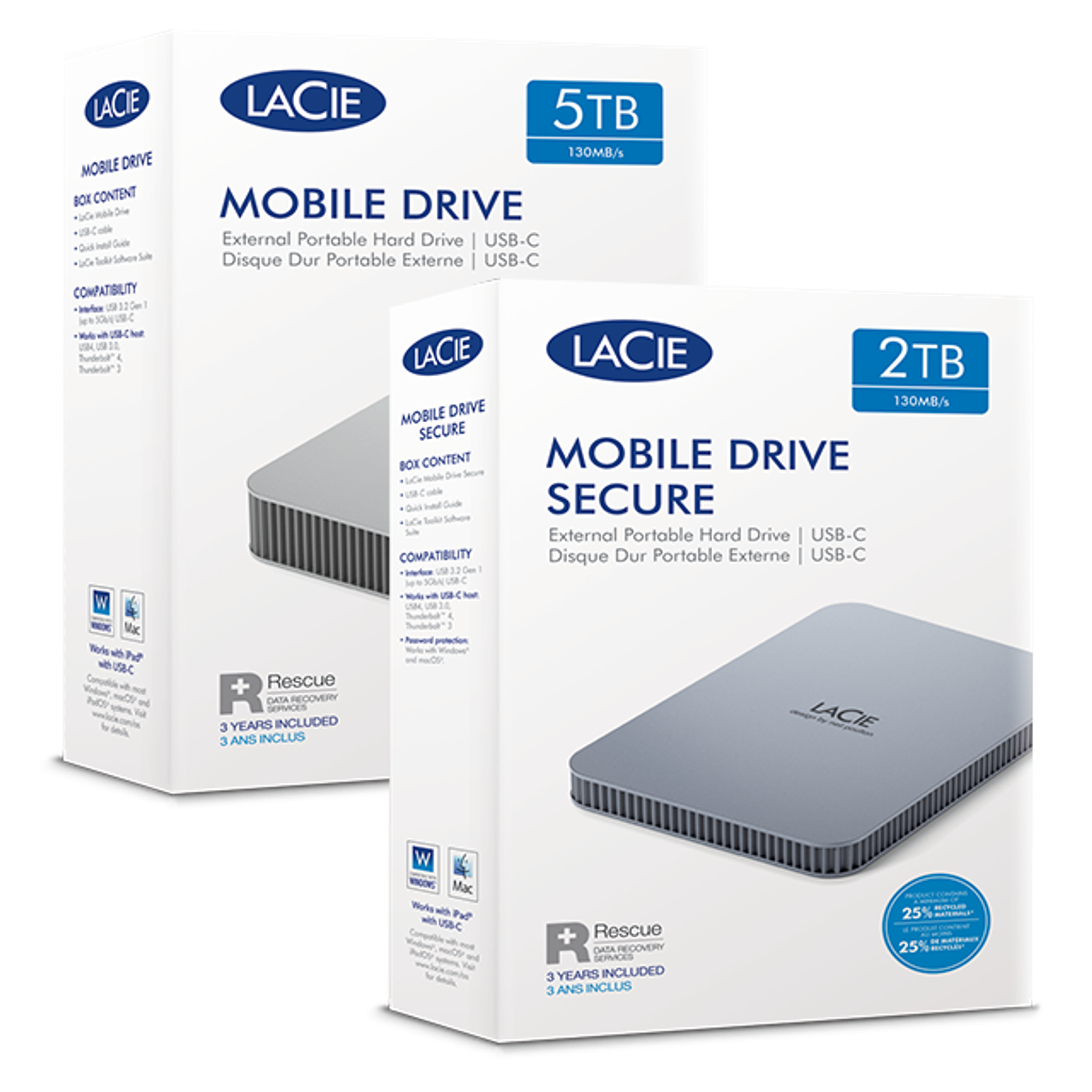 LaCie Mobile Drive Secure STLR2000400 Disco Duro Cifrado 2 TB Externo Portátil 