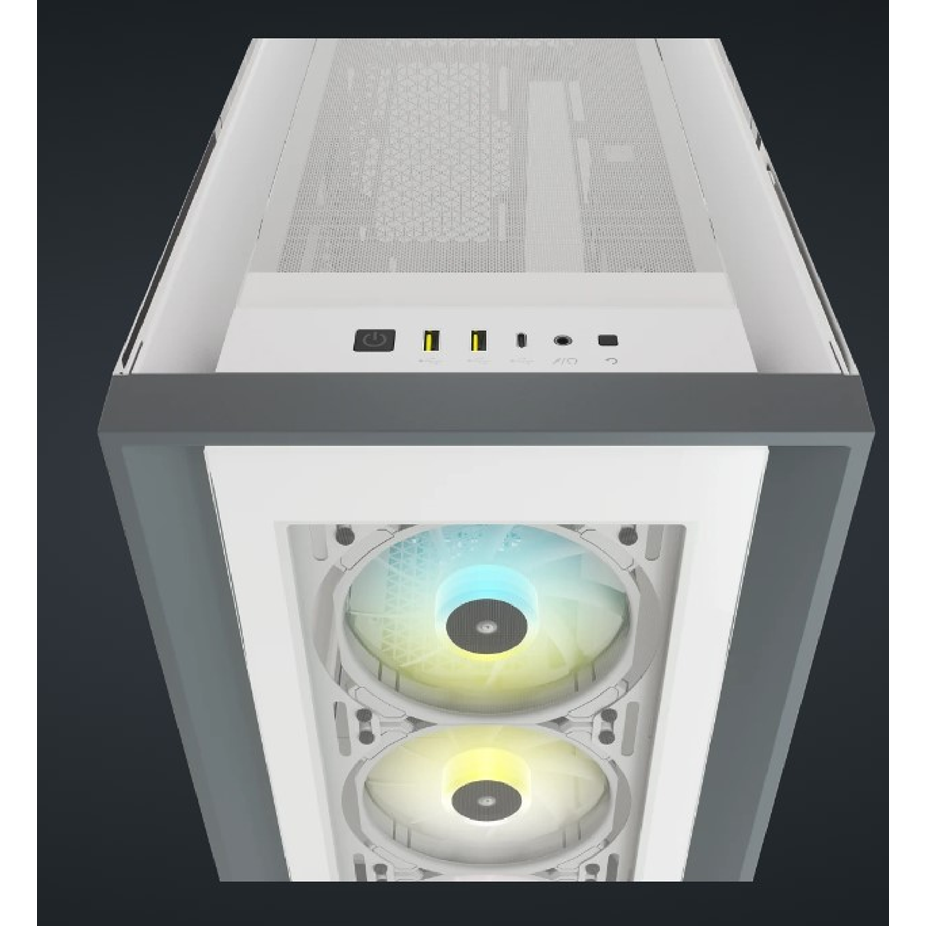 Corsair iCUE 5000X RGB Gabinete ATX Semitorre Cristal Templado Color Blanco