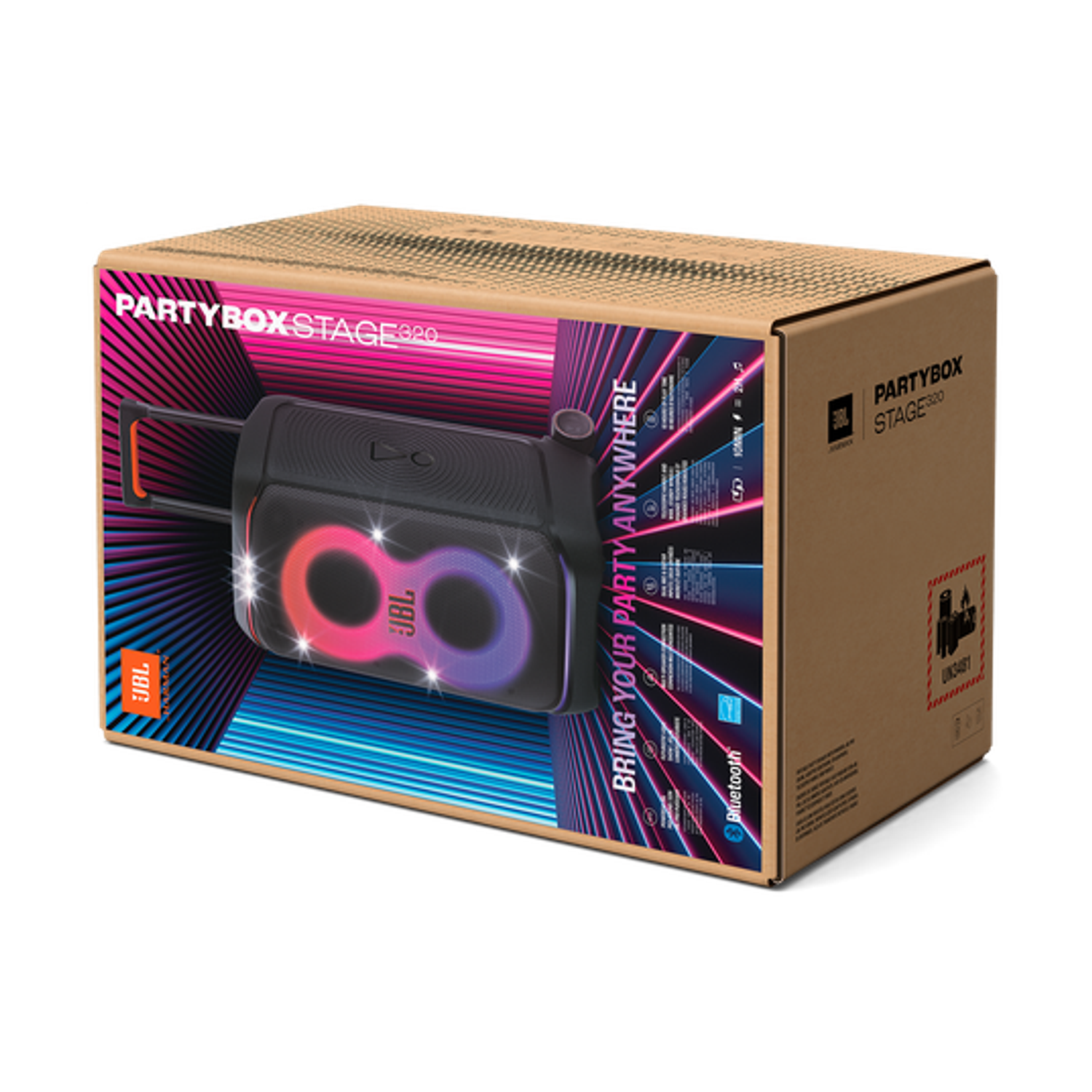 JBL PartyBox Stage 320 Parlante Karaoke Bluetooth IPX4 Negro 12