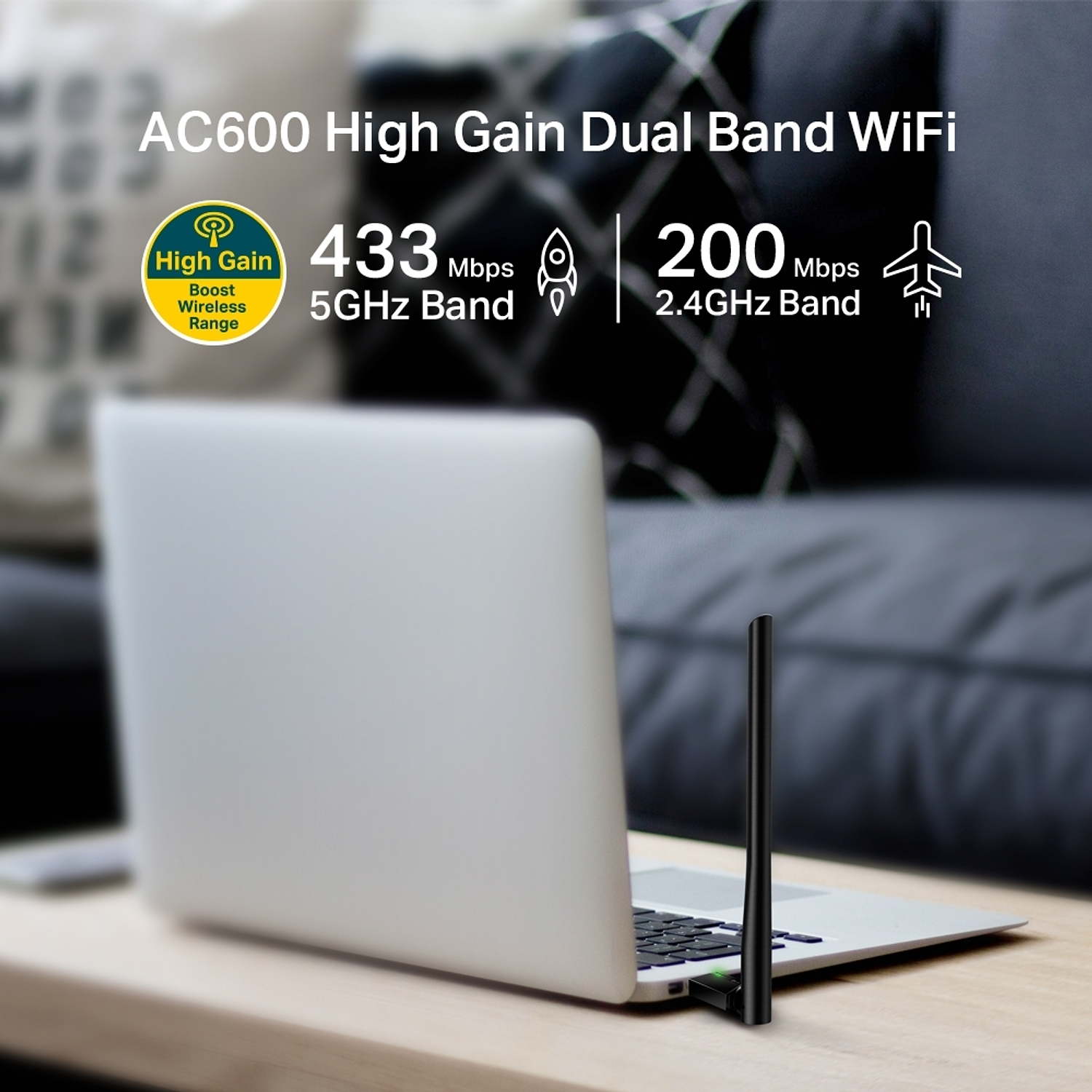 TP-Link Archer T2U Plus Adaptador USB Inalámbrico de Alta Ganancia Doble Banda AC600 7