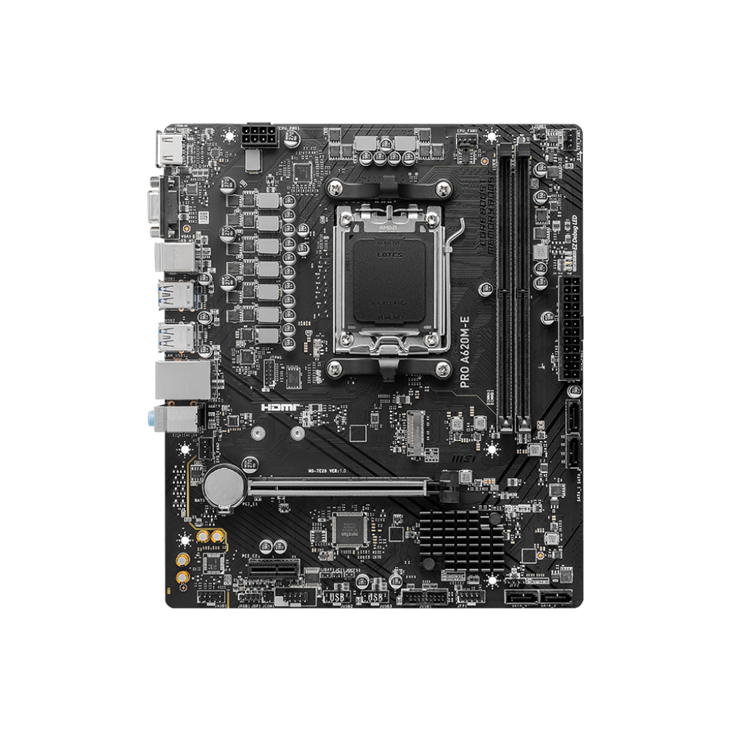 MSI PRO A620M-E Placa Madre AMD Ryzen 8000/7000 con Socket AM5 2