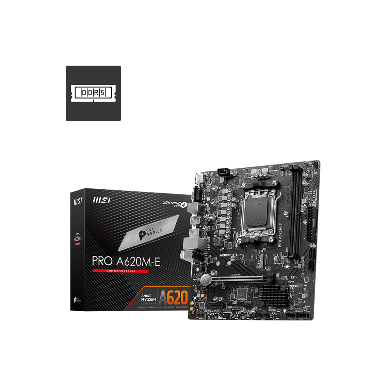 MSI PRO A620M-E Placa Madre AMD Ryzen 8000/7000 con Socket AM5 1