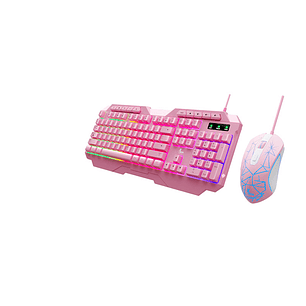 Xtech Combo Teclado Mouse Gamer USB Color Rosa