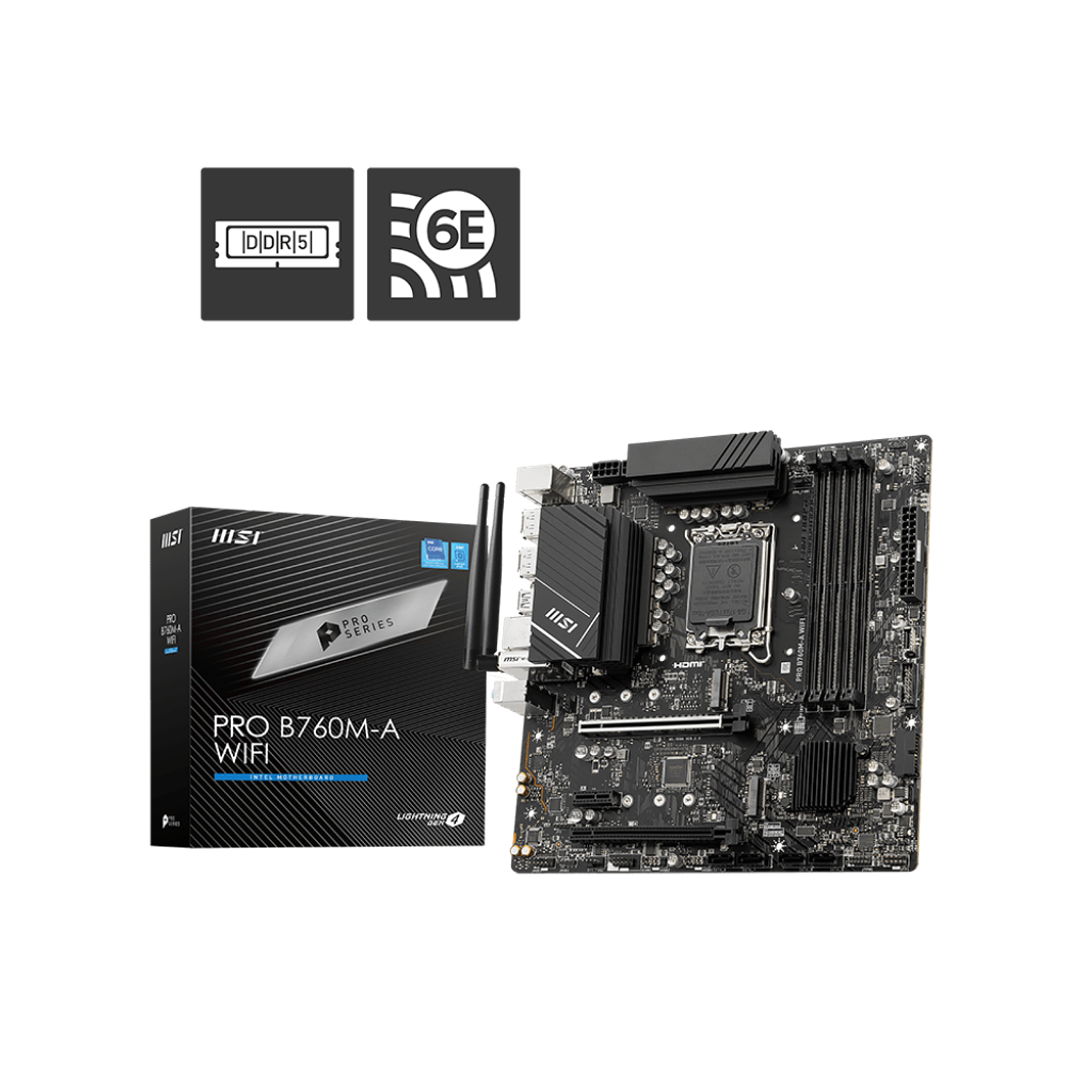 MSI PRO B760M-A WIFI Placa Madre LGA1700 Socket Intel B760 1