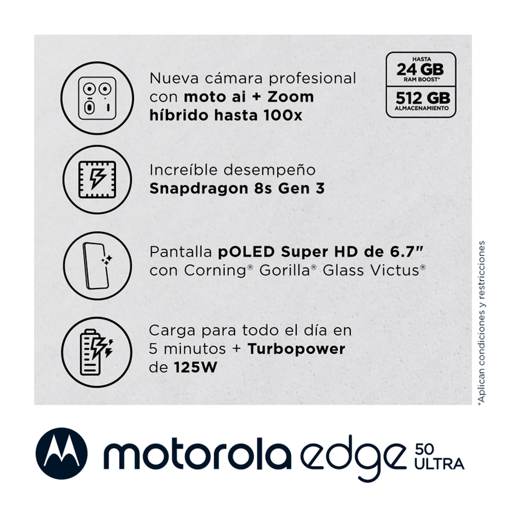 Motorola Edge 50 Ultra 12GB+512GB Celular Color Negro