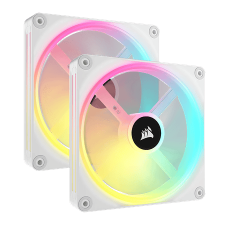 Corsair Kit De Ventiladores QX140 RGB 2x140mm Color Blanco Para Iluminación y Rendimiento Óptimo