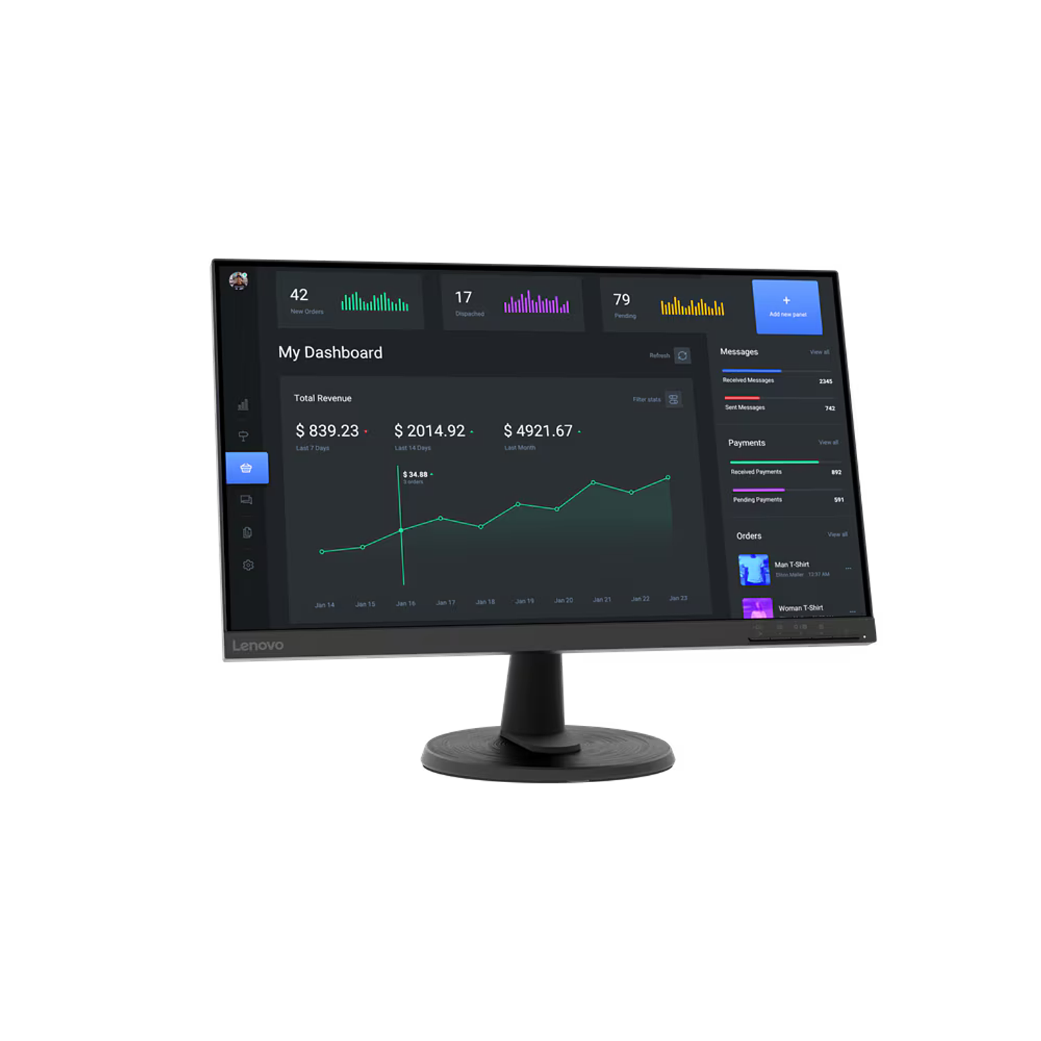 Lenovo D24-40 67A2KAC6CL Monitor 23.8