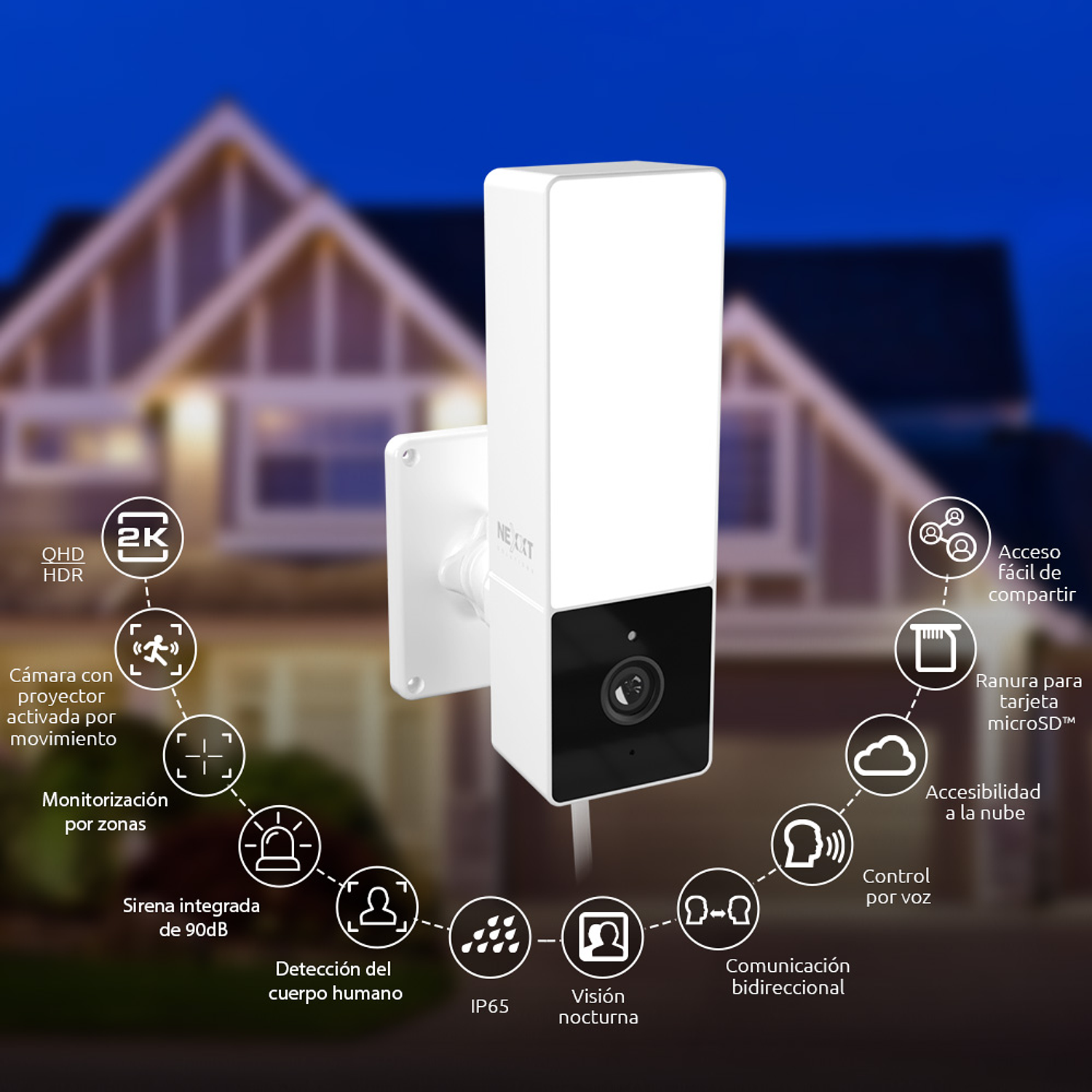 Nexxt Solutions NHC-F410 Cámara inteligente 2K Wi-Fi Con Proyector 2