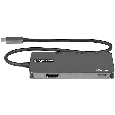 StarTech Hub Adaptador Multipuertos USB 3.0 de 3 Puertos USB C a HDMI de 4K y MicroSD